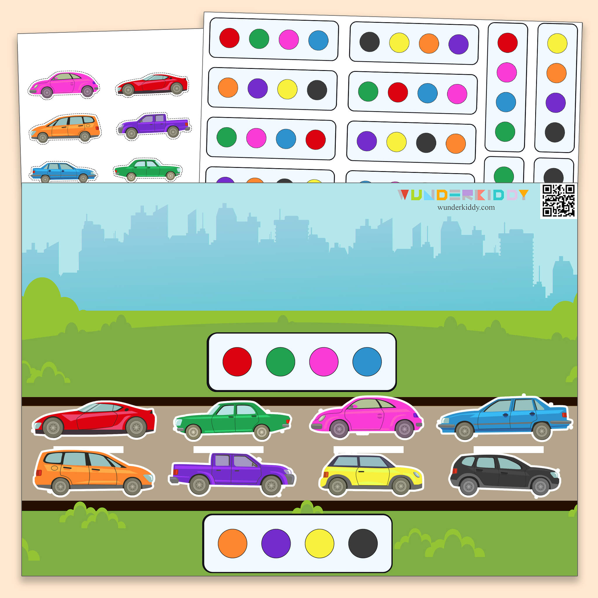 Розвивальна гра «Машинки на дорозі»