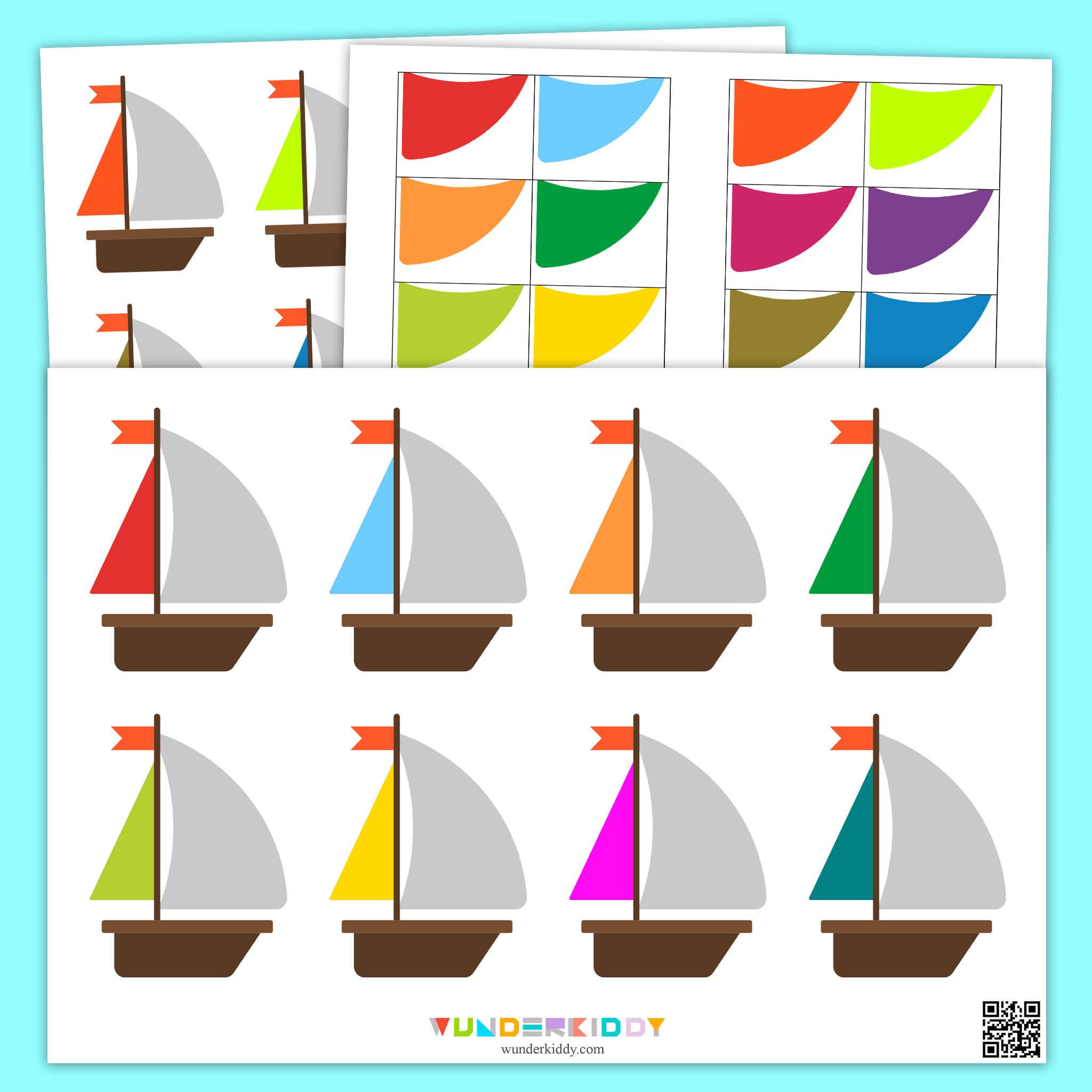 Sailboat Color Match Worksheets