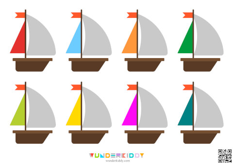 Sailboat Color Match Worksheets - Image 2