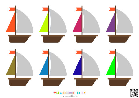 Sailboat Color Match Worksheets - Image 3