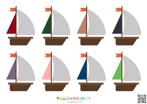 Sailboat Color Match Worksheets - Image 5