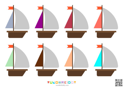 Sailboat Color Match Worksheets - Image 6