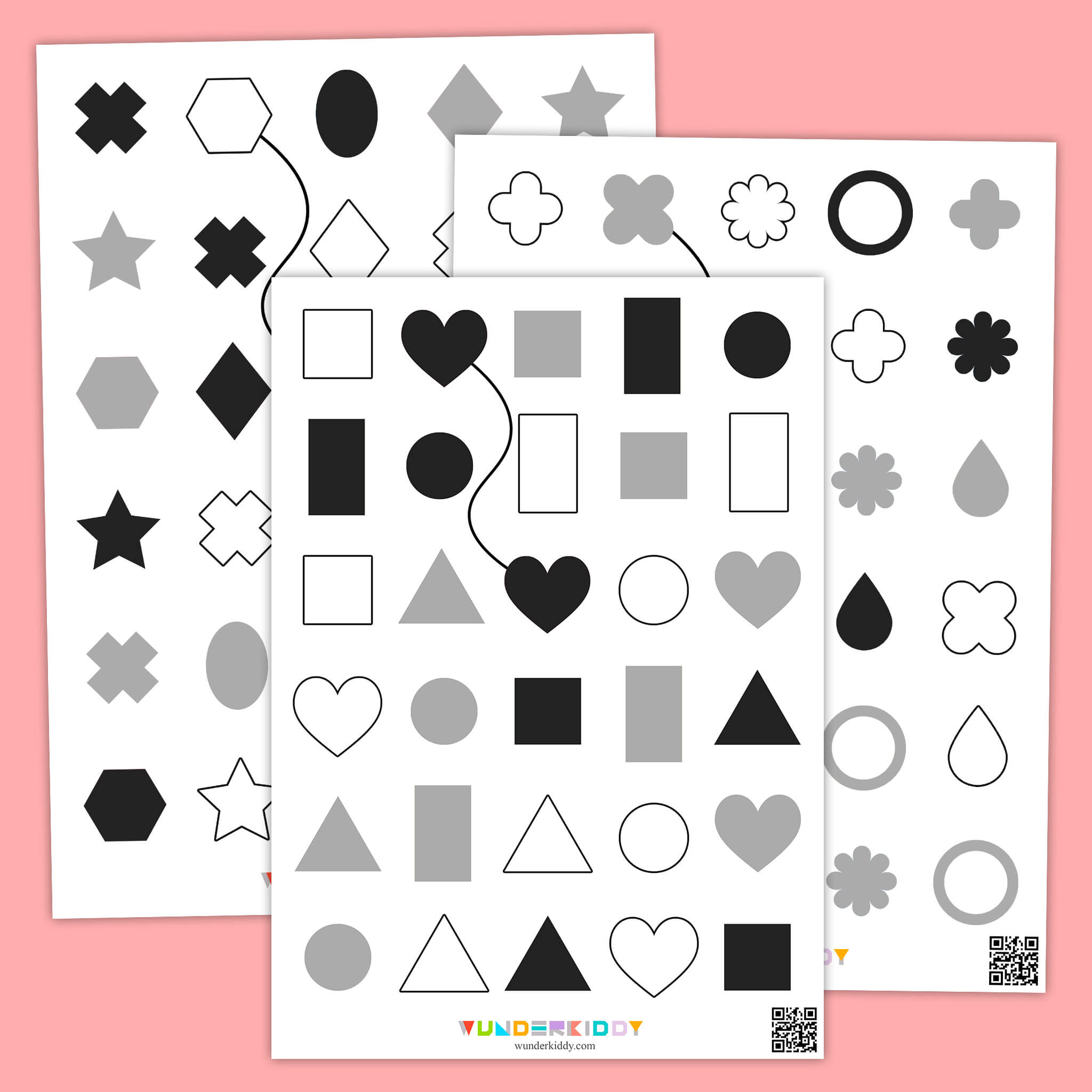 Same Shape Matching Worksheets for Preschool