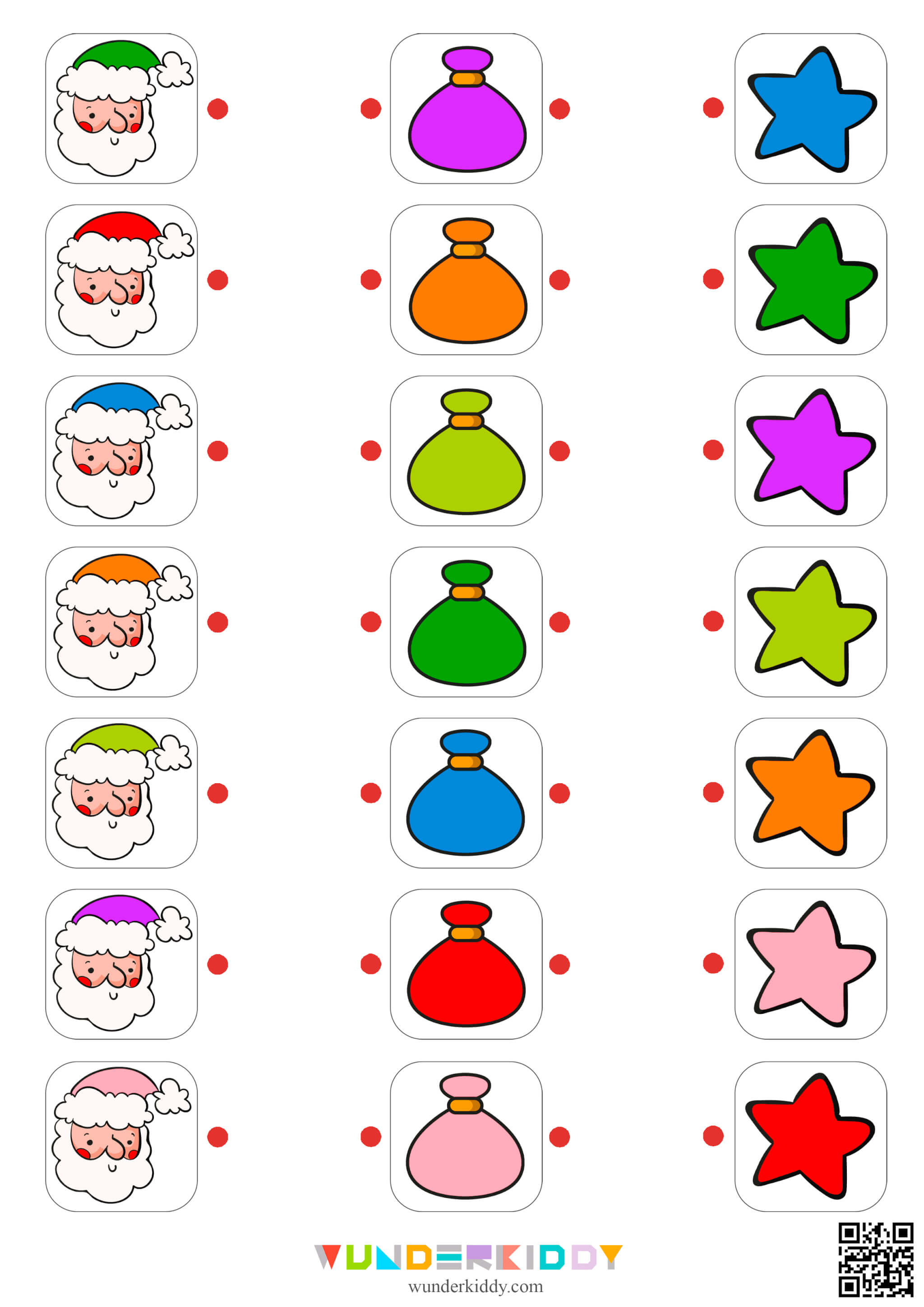 Santa Color Matching Worksheet - Image 2