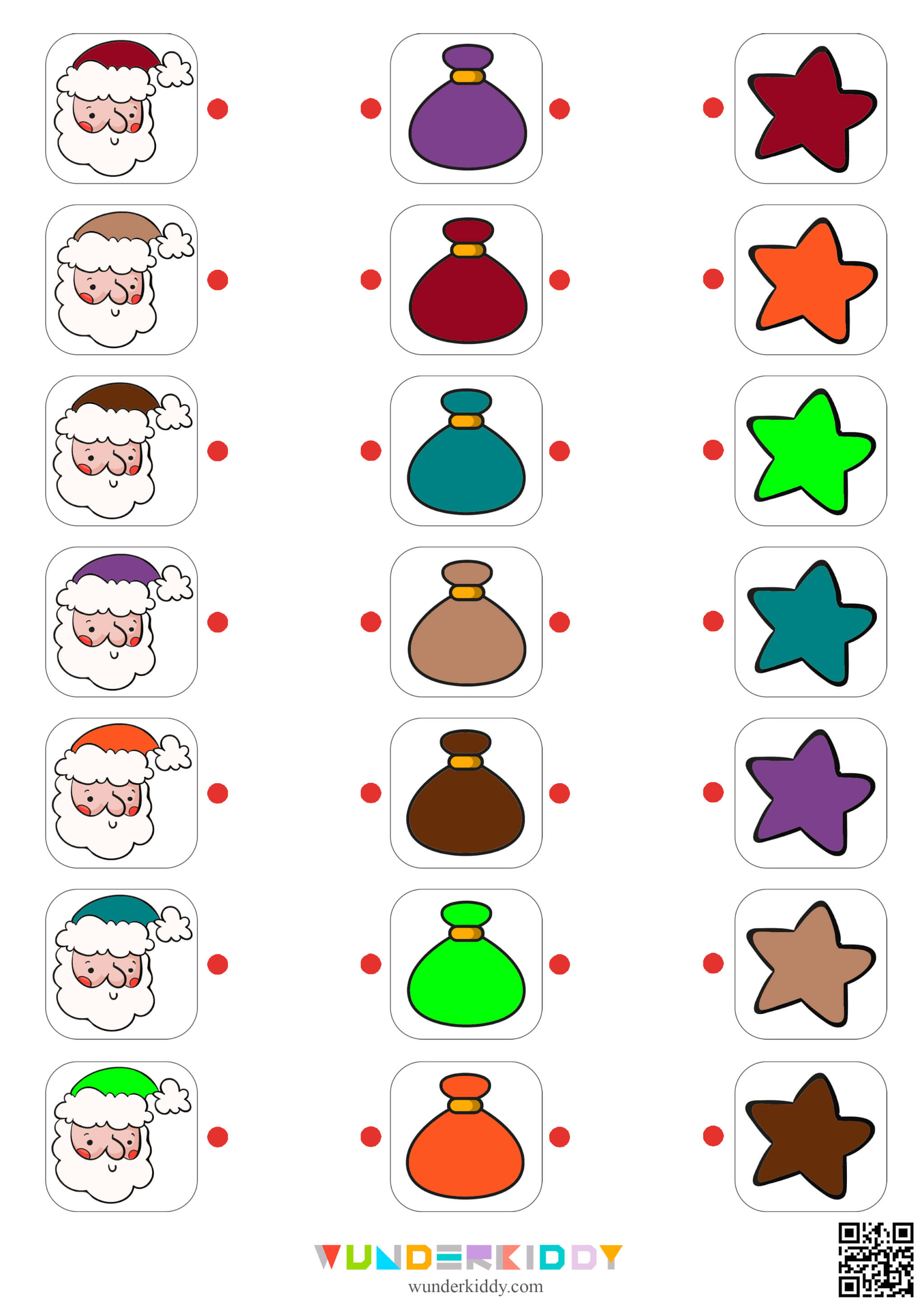 Santa Color Matching Worksheet - Image 3