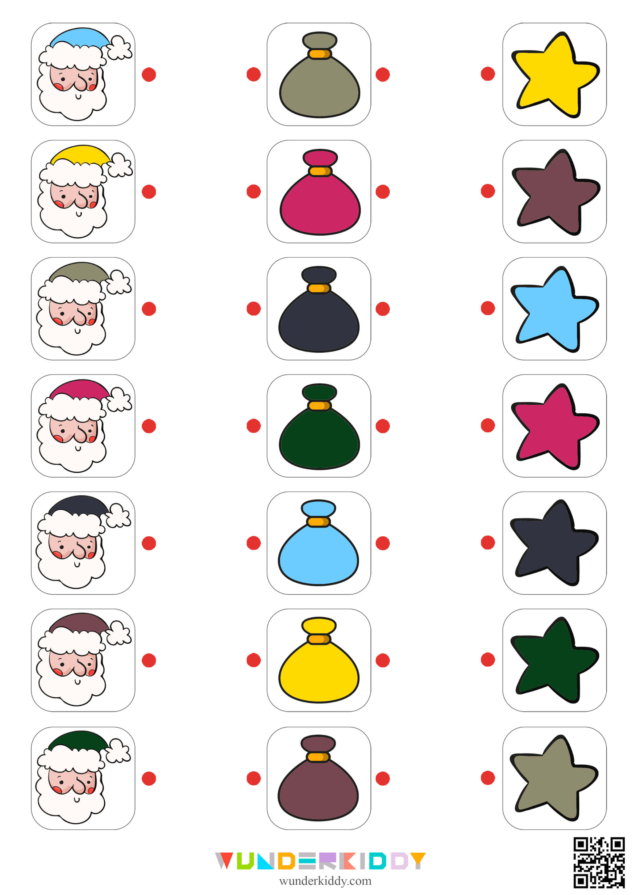 Santa Color Matching Worksheet - Image 4