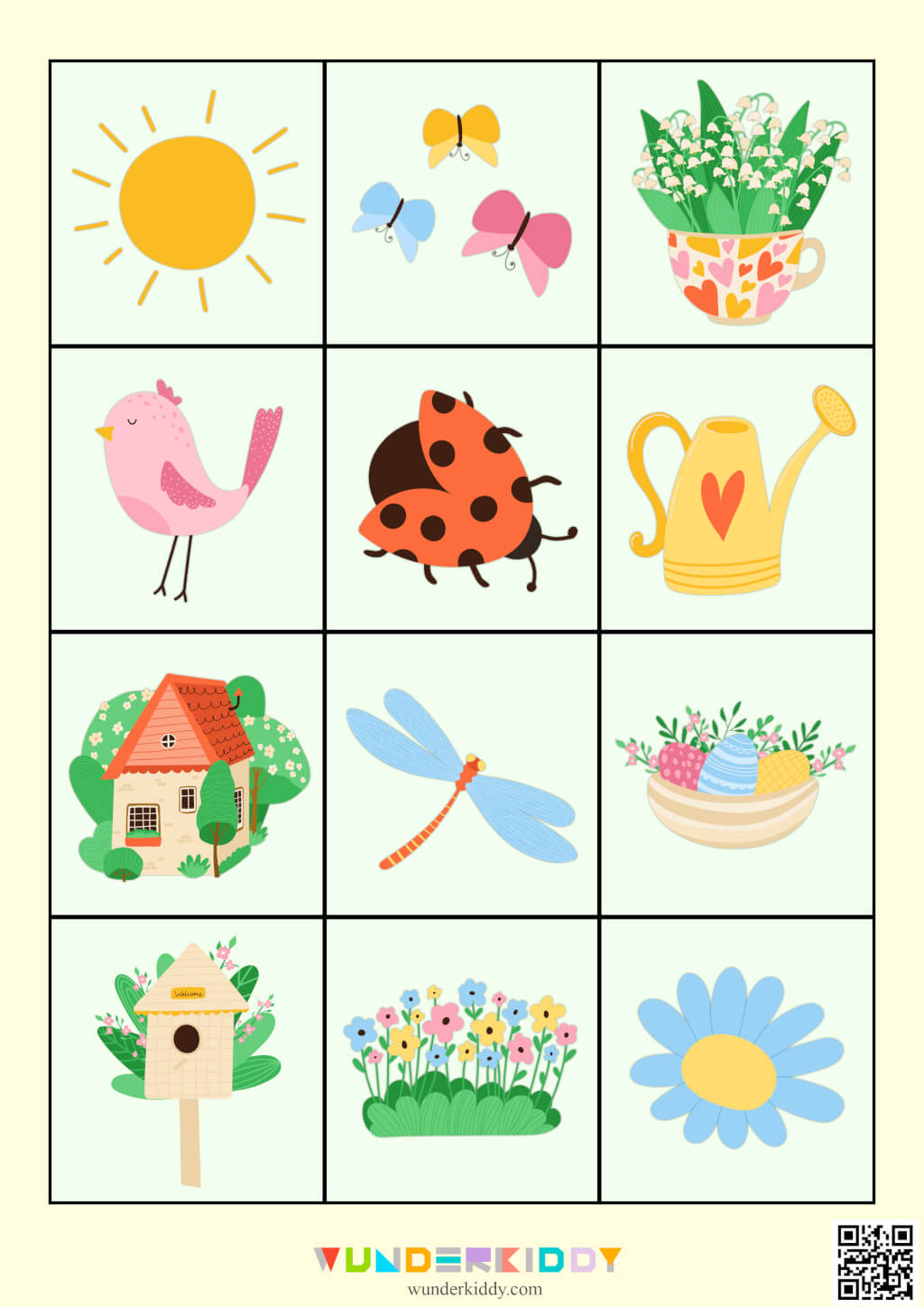 Printable Shadow Matching Seasons Worksheet for Toddler