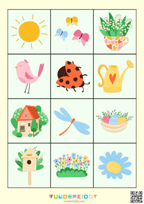 Printable Shadow Matching Seasons Worksheet for Toddler