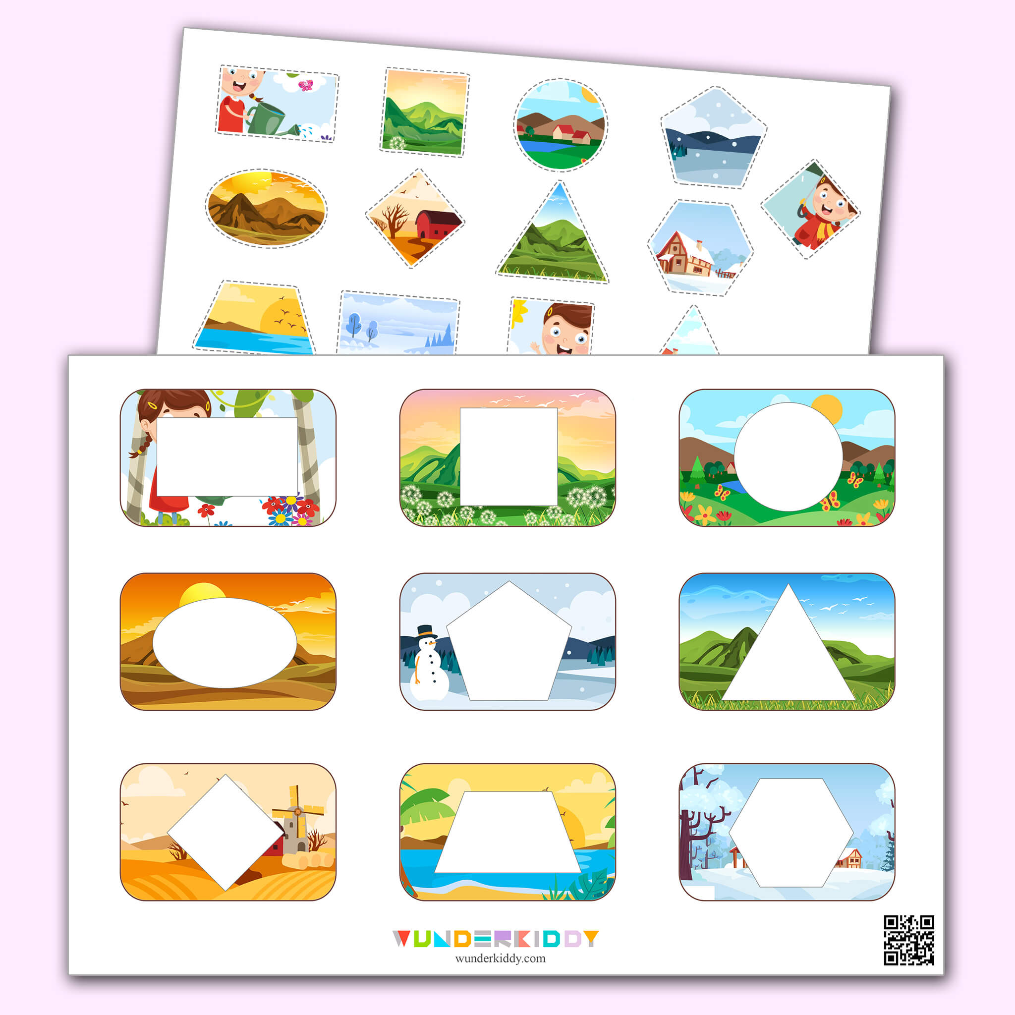 Seasonal Cut and Paste Puzzle Activity