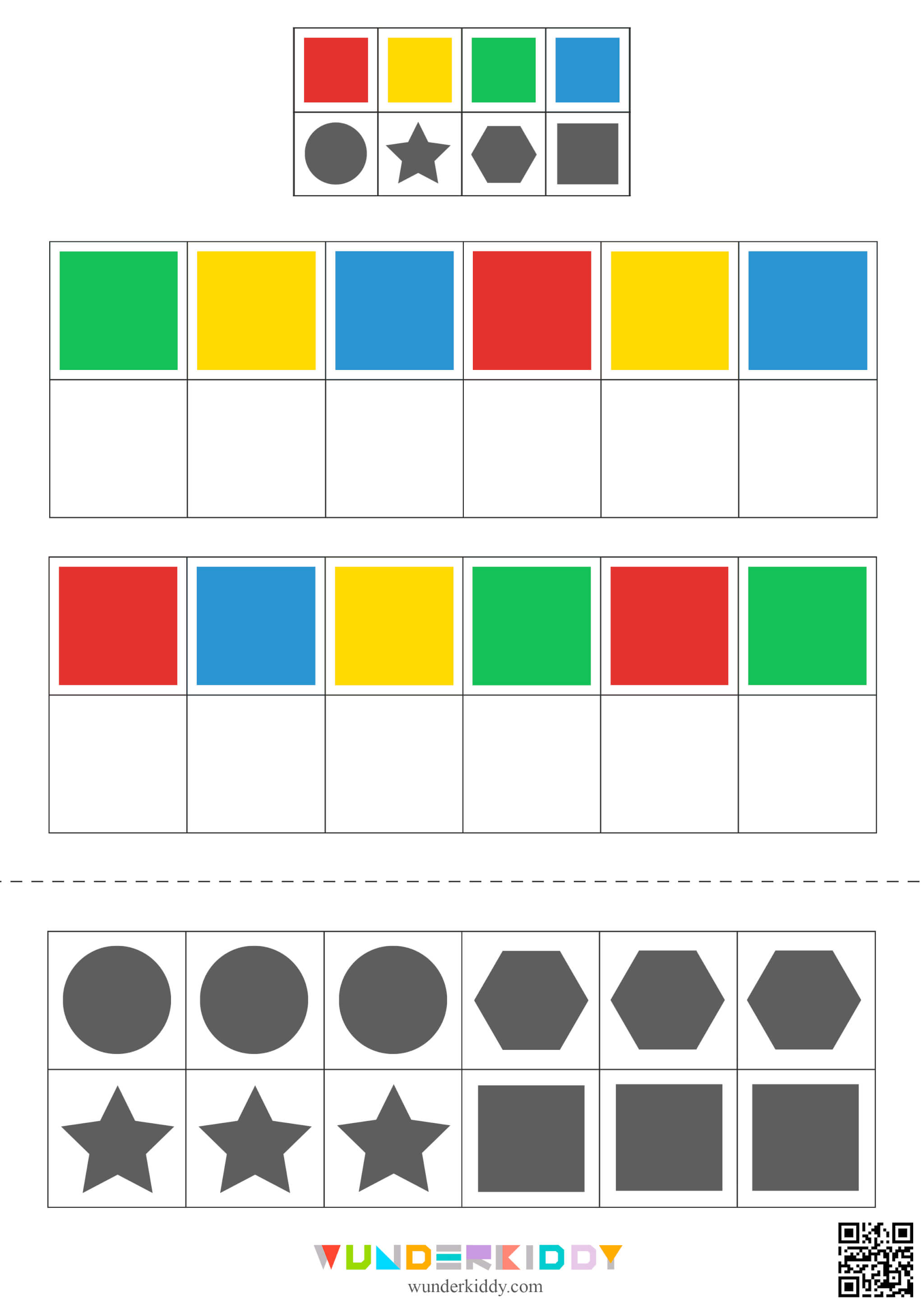 Shape and Color Logical Matching Worksheets - Image 2