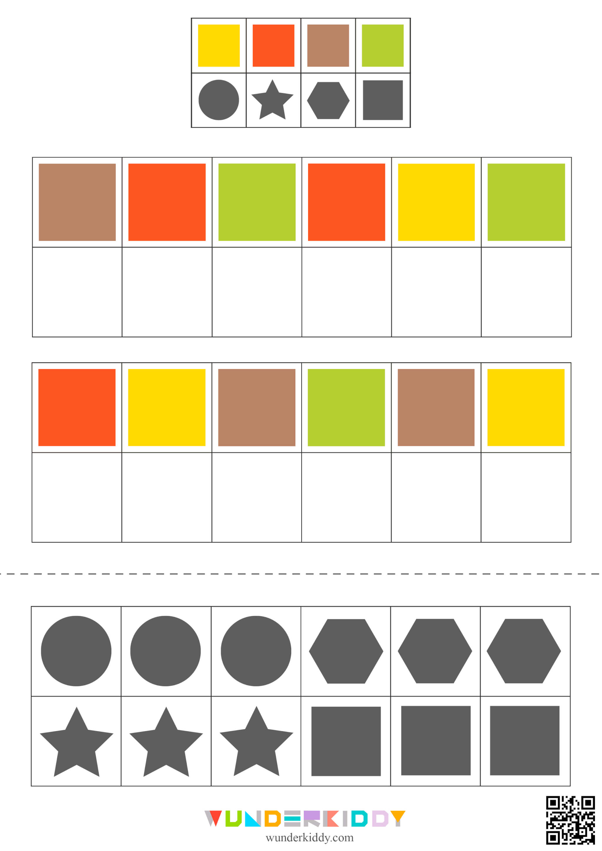 Shape and Color Logical Matching Worksheets - Image 3