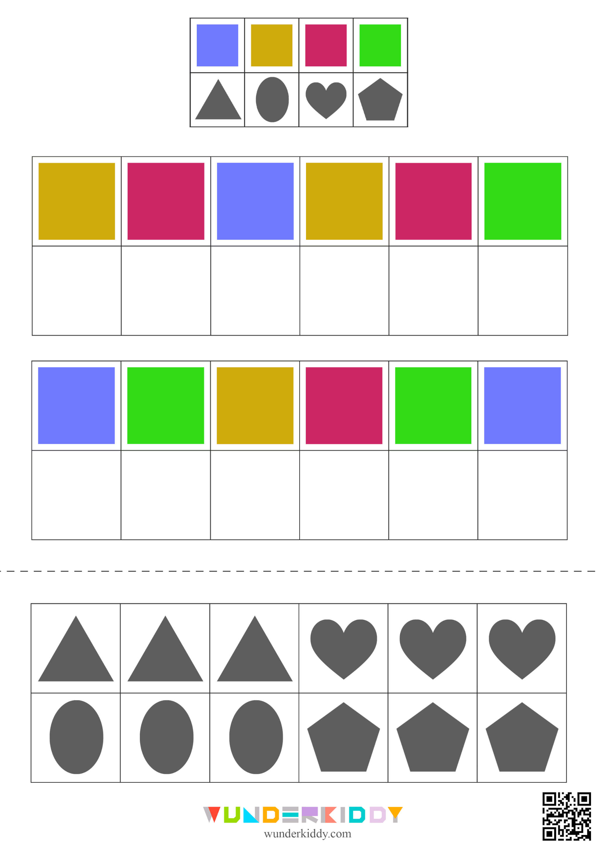 Shape and Color Logical Matching Worksheets - Image 4