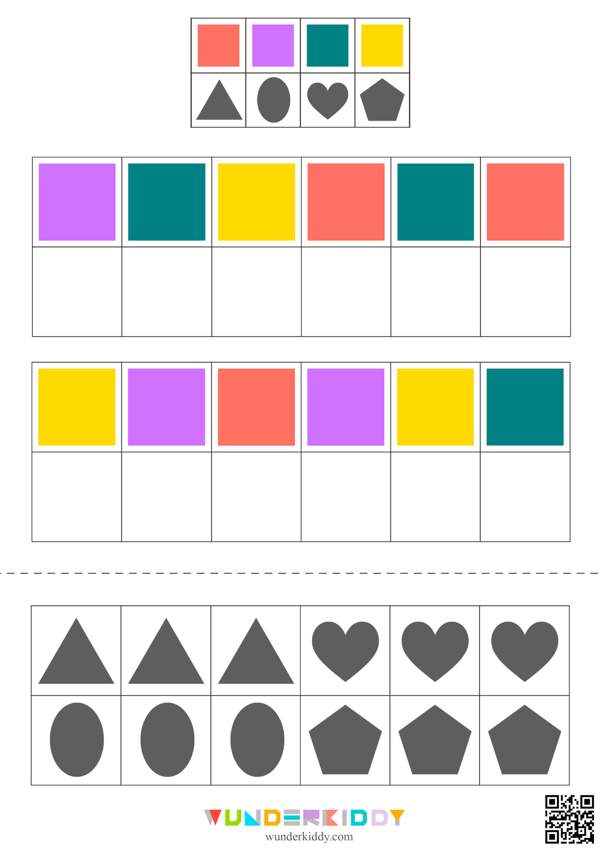 Shape and Color Logical Matching Worksheets - Image 5
