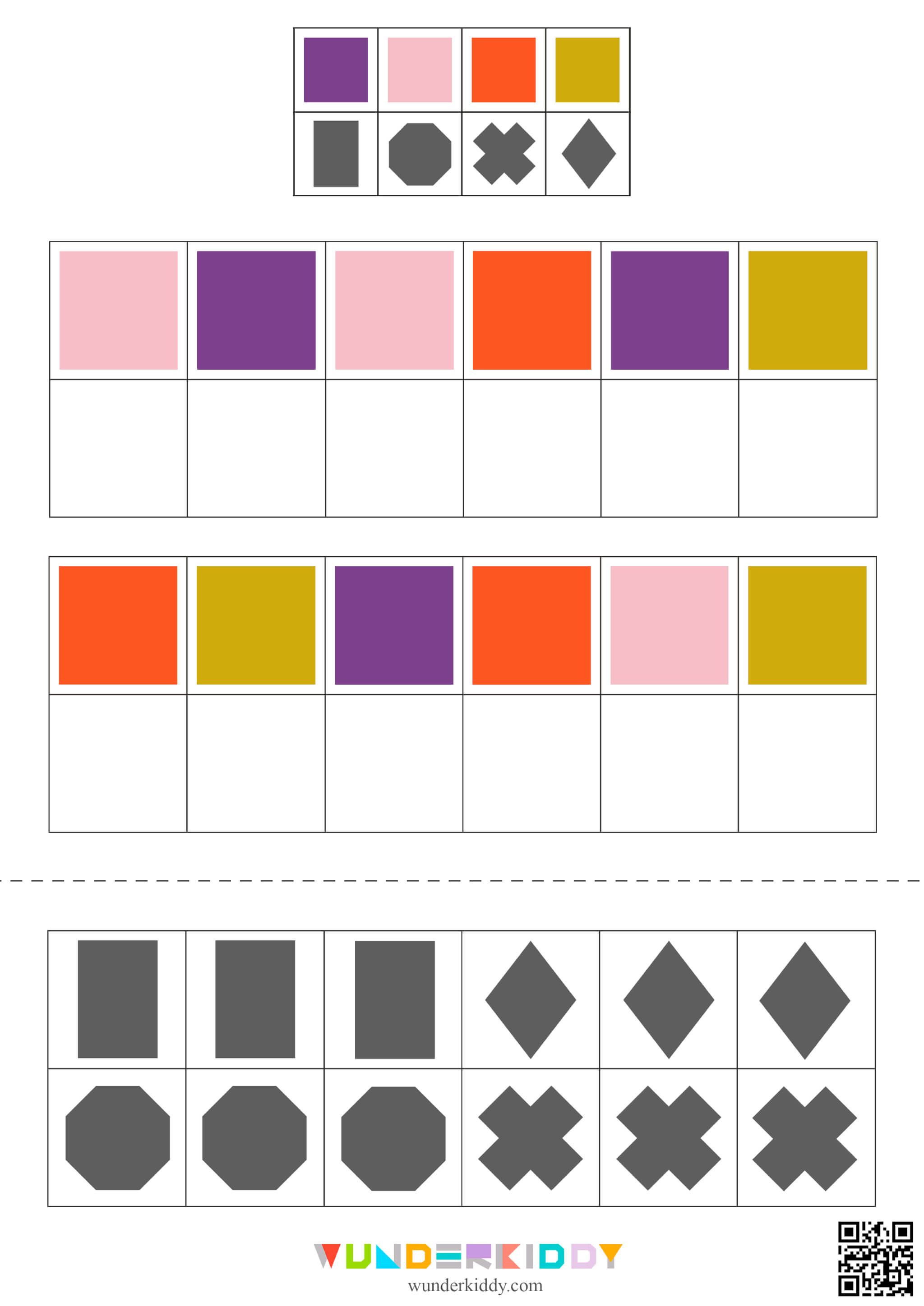 Shape and Color Logical Matching Worksheets - Image 6