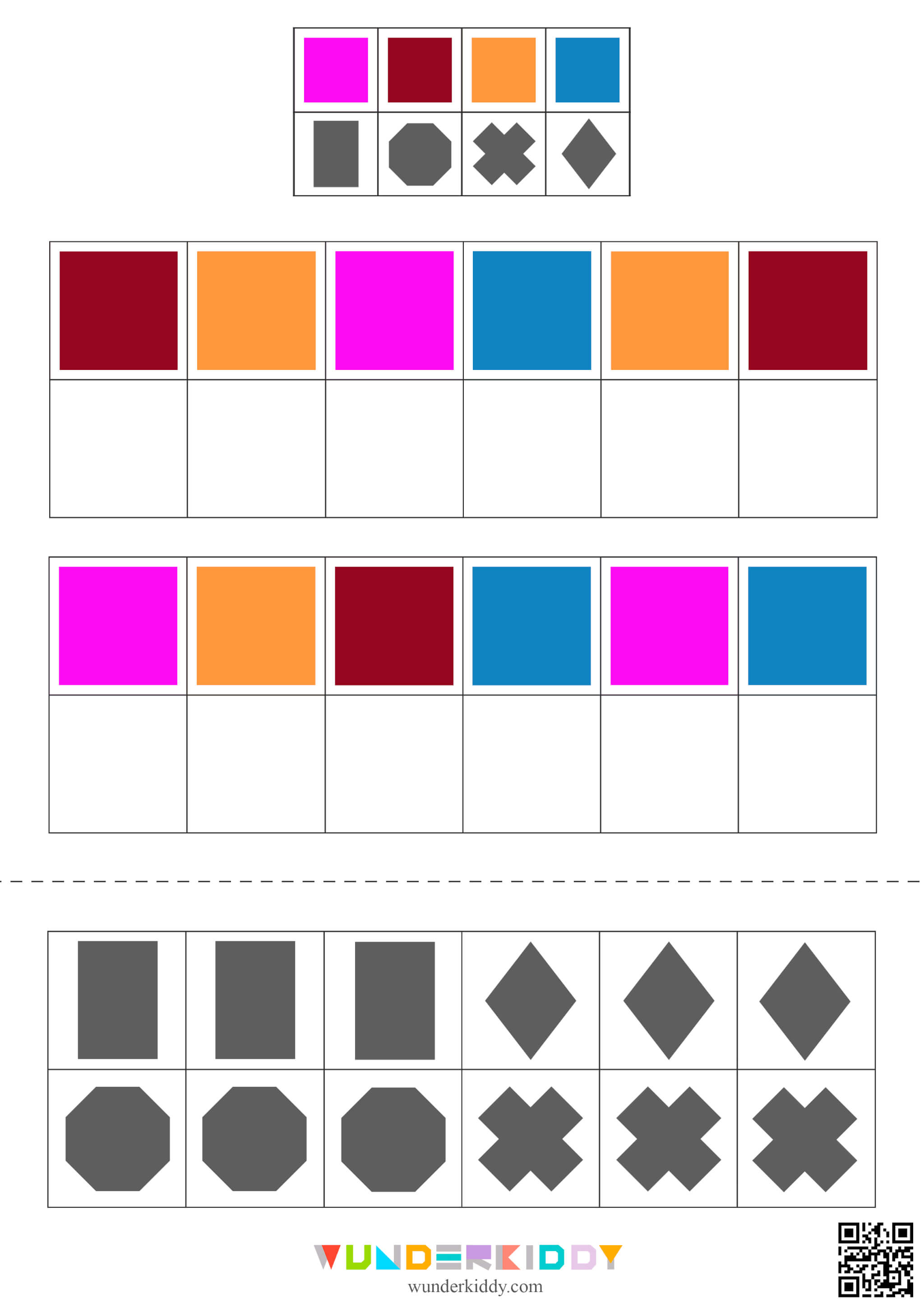 Shape and Color Logical Matching Worksheets - Image 7
