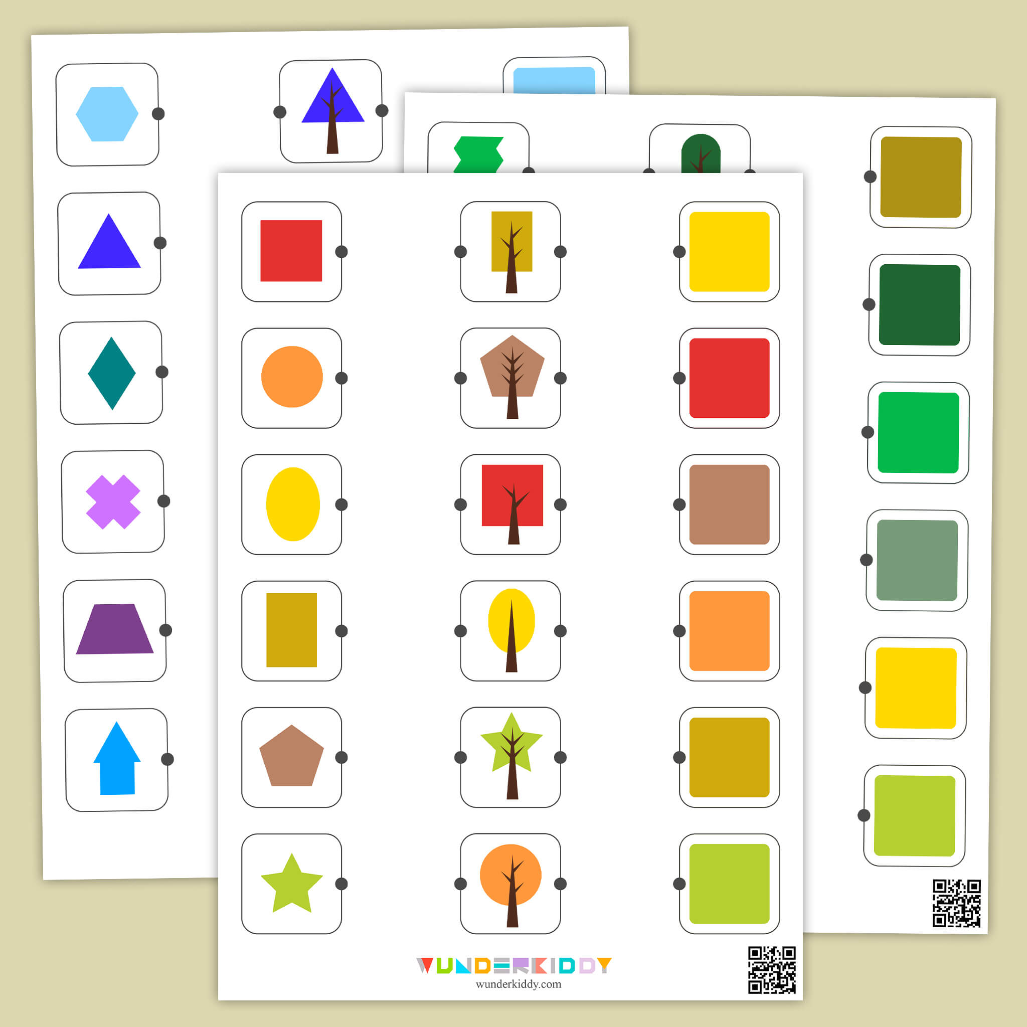 Match Shape and Color Worksheets
