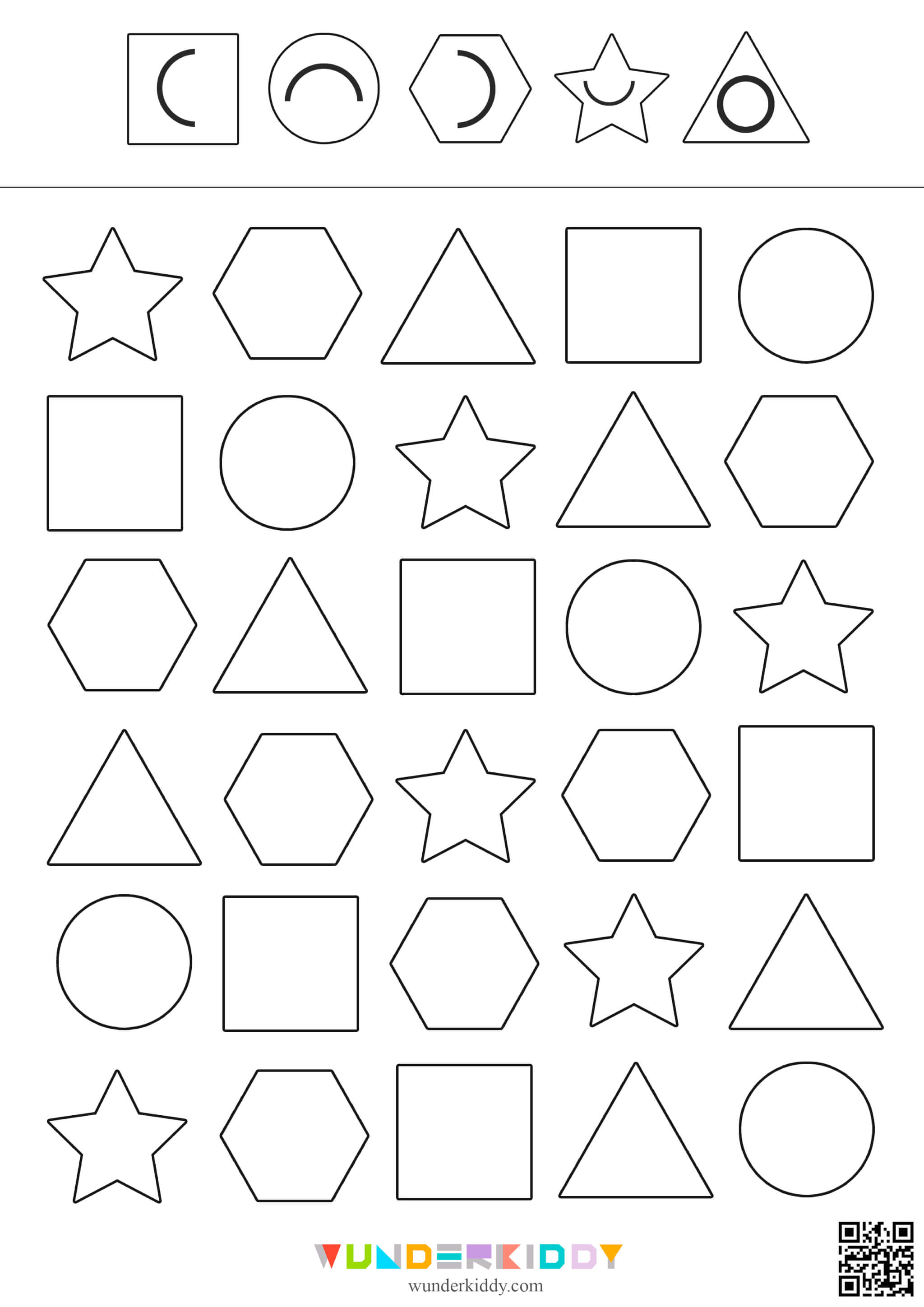 Follow the Pattern Shapes Worksheet - Image 5