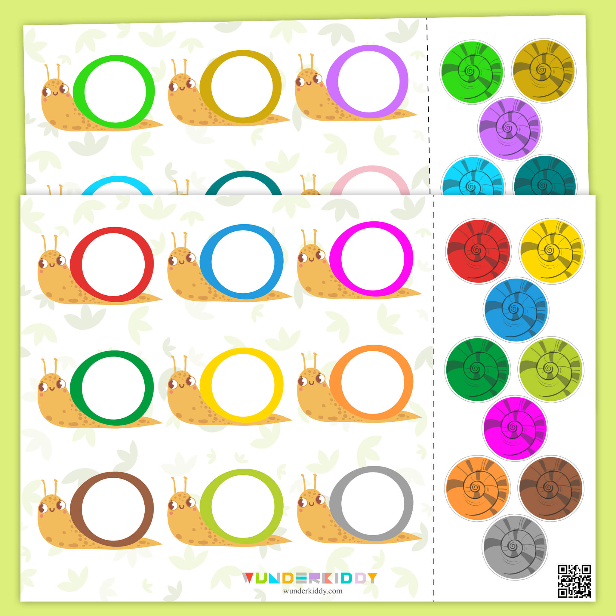Snail Color Matching Printable Game