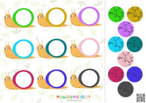 Snail Color Matching Printable Game - Image 3