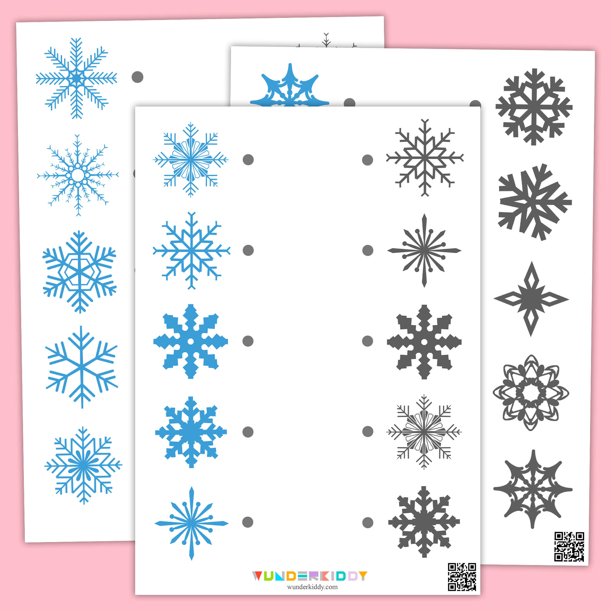 Рабочие листы «Подбор снежинок по контуру»