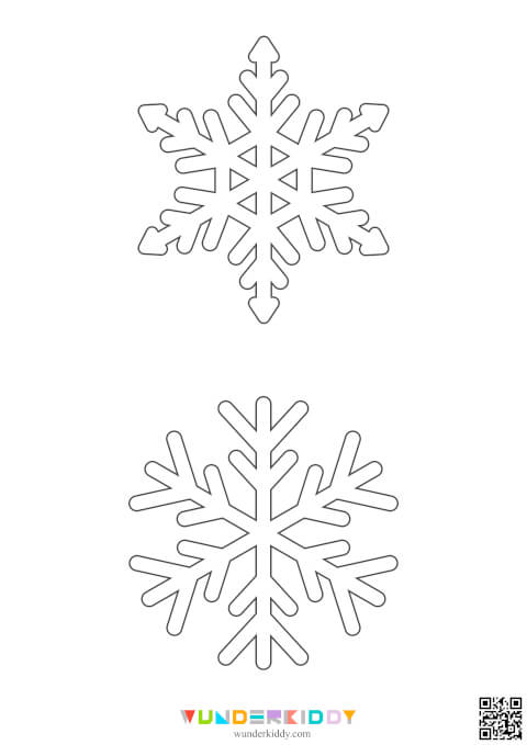 Printable Stencil Patterns Snowflake: Small and Large Templates