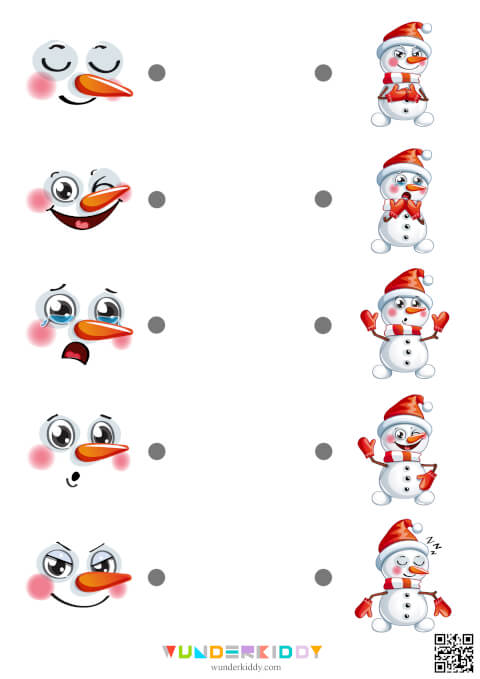 Emparejar emociones - muñeco de nieve - Imagen 3