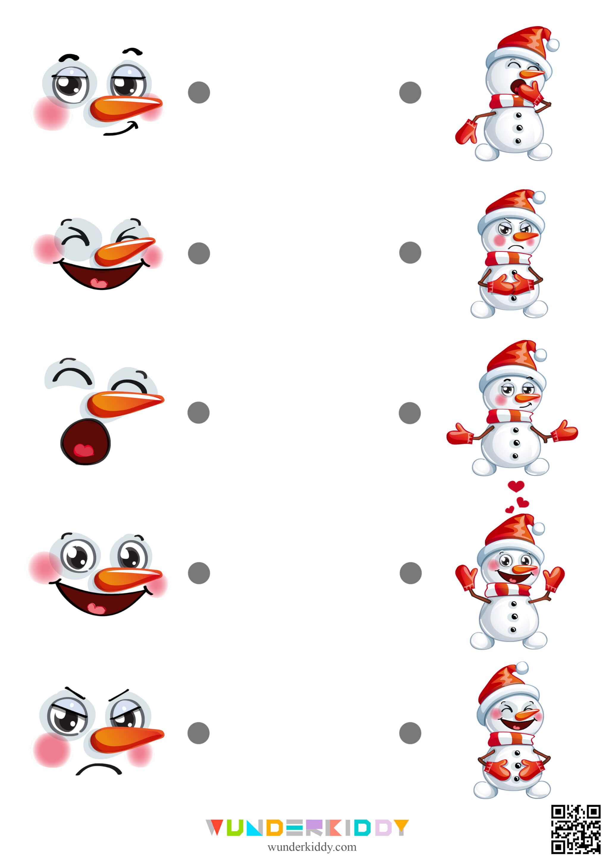 Snowman Emotions Matching Worksheets - Image 3