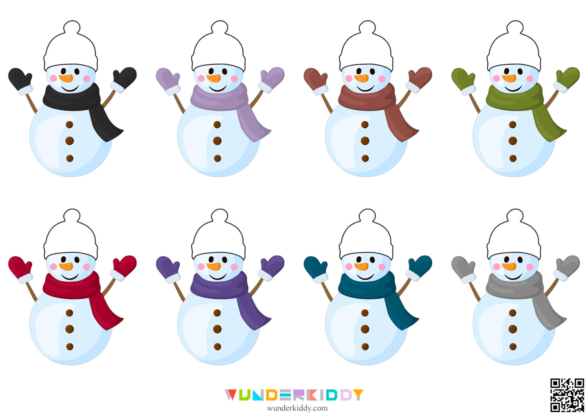 Игра на подбор по цвету «Шапочки для снеговиков» - Изображение 3