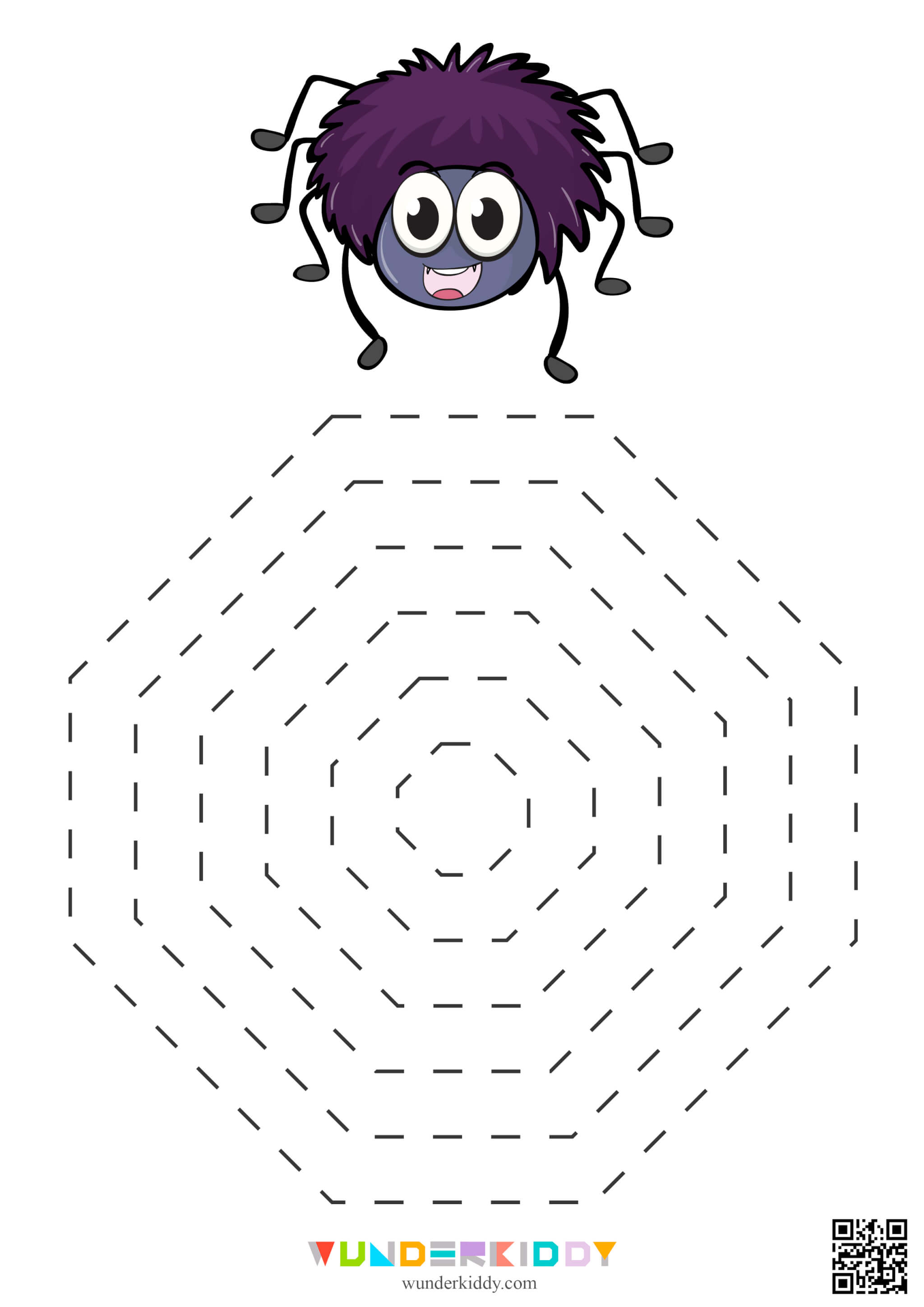 Easy Tracing Worksheets Spiders and Cobwebs - Image 2