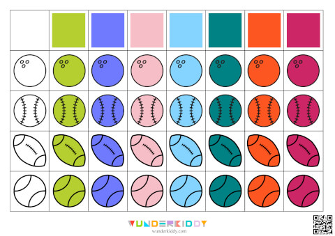 Tri des couleurs pour les enfants d'âge préscolaire – Ballons de sport - Image 6