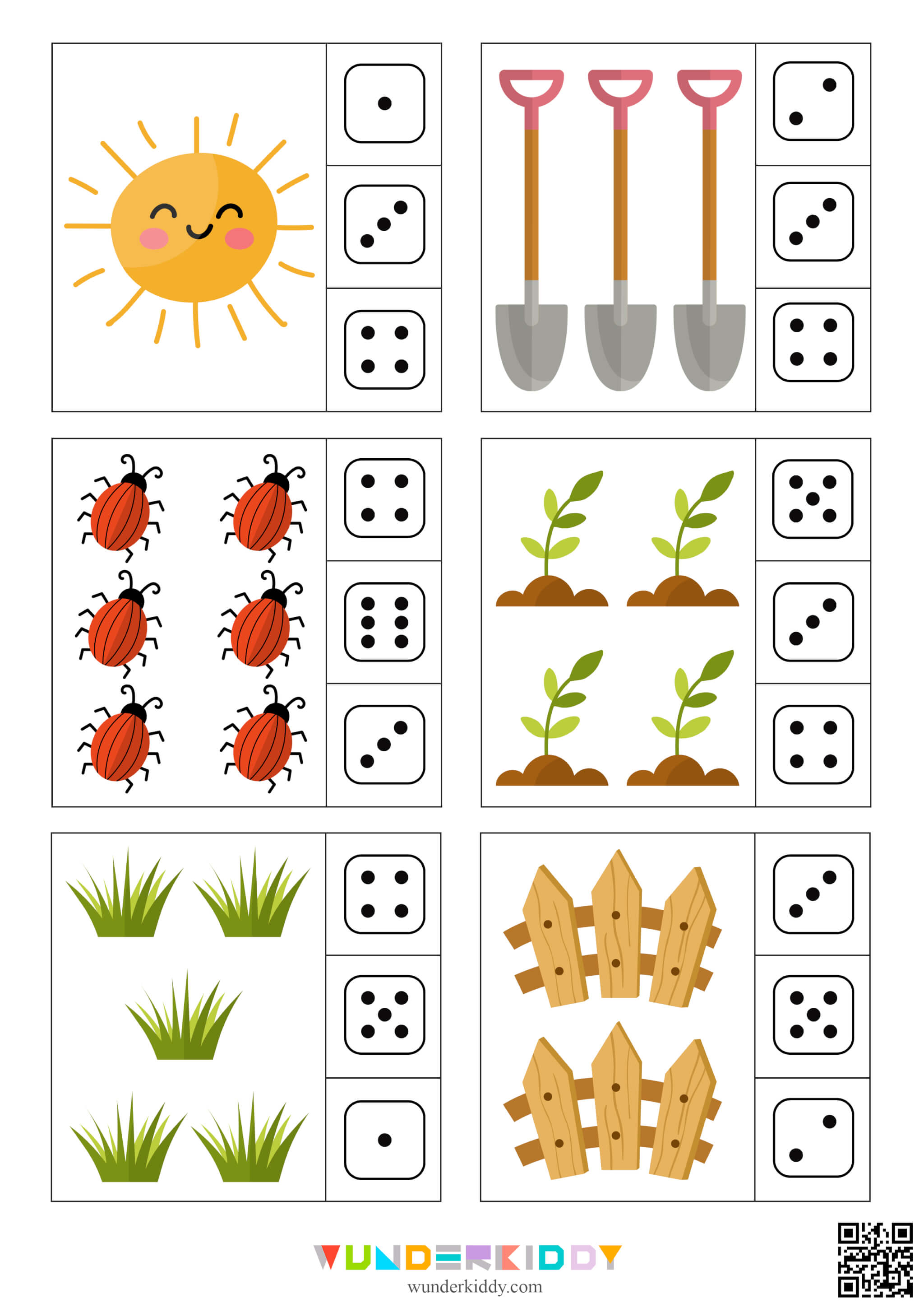 Spring Counting Clip Cards 1-6 for Kids - Image 3
