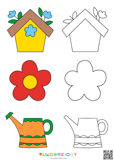 Весенние задания «Дорисуй детали и раскрась» - Изображение 3
