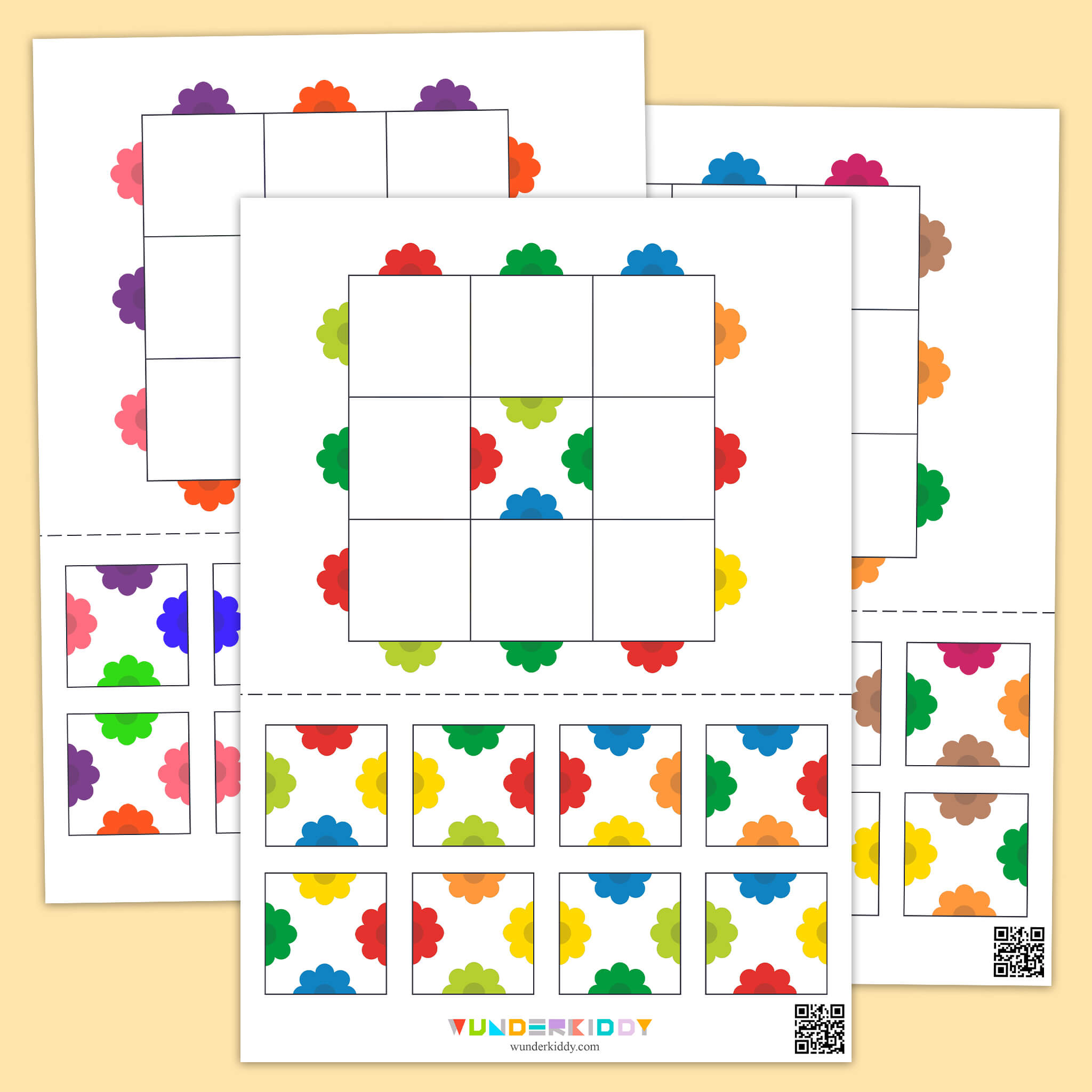 Spring Flower Puzzle: Match the Petals Worksheets