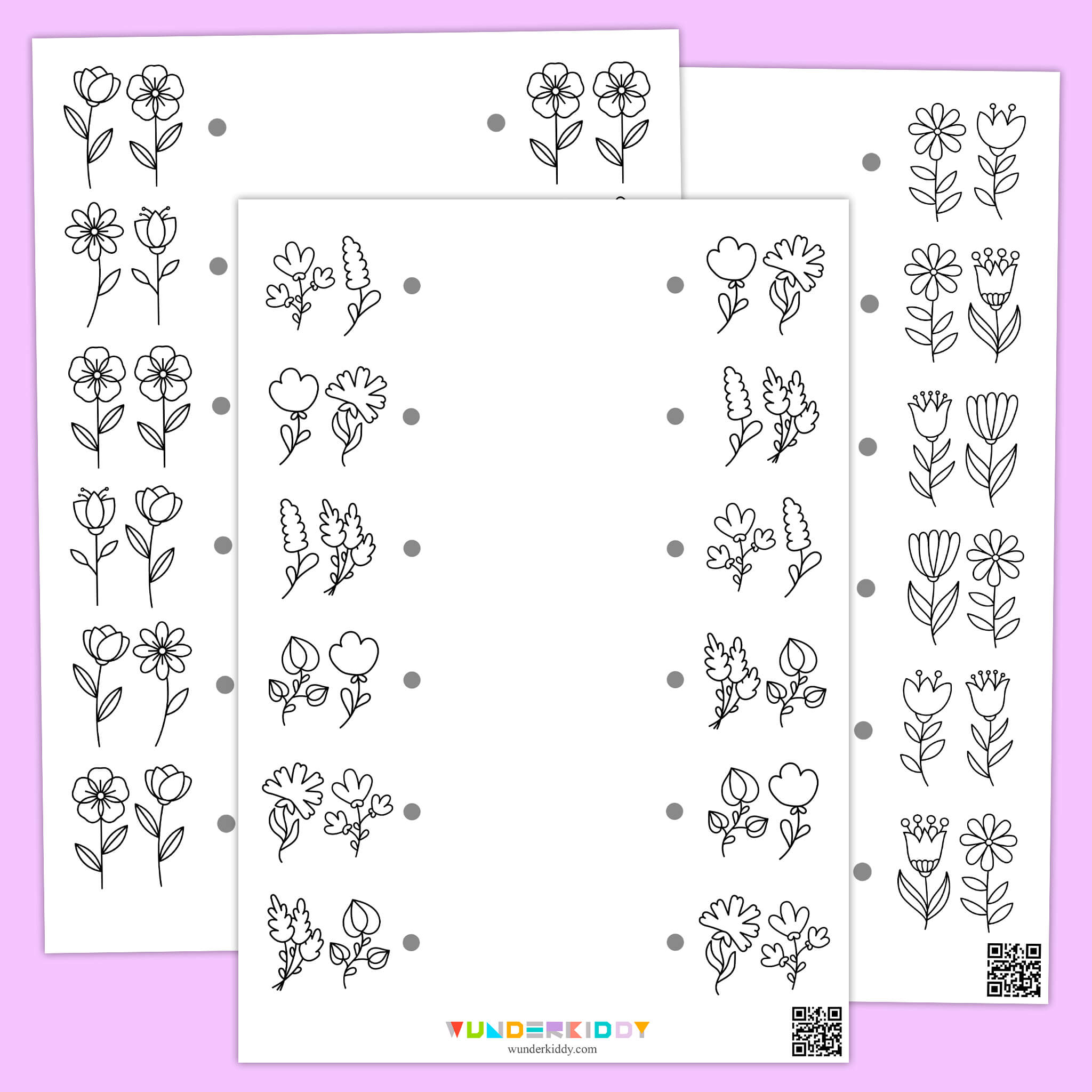 Spring Flowers: Visual Discrimination Worksheets