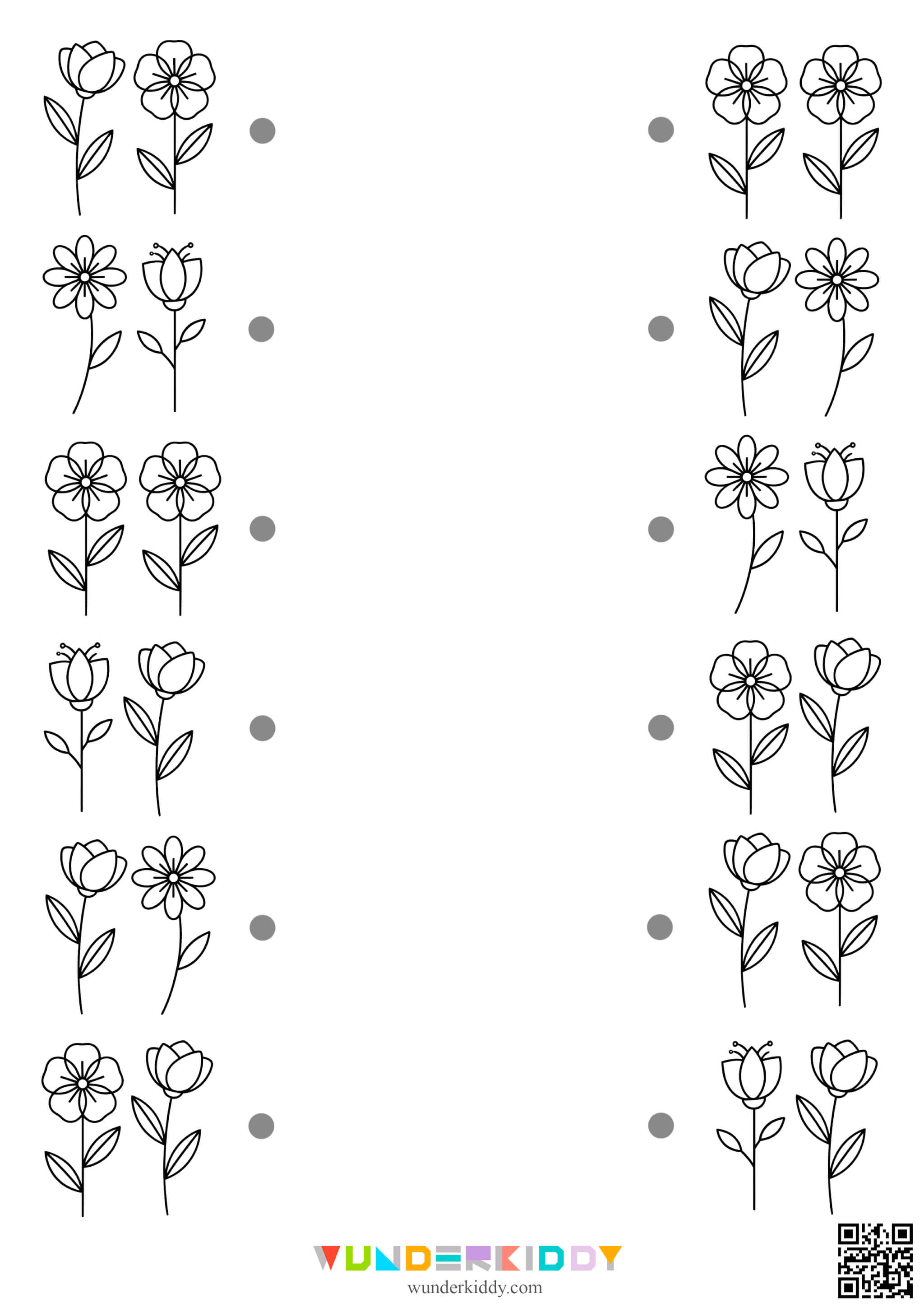 Spring Flowers: Visual Discrimination Worksheets - Image 3