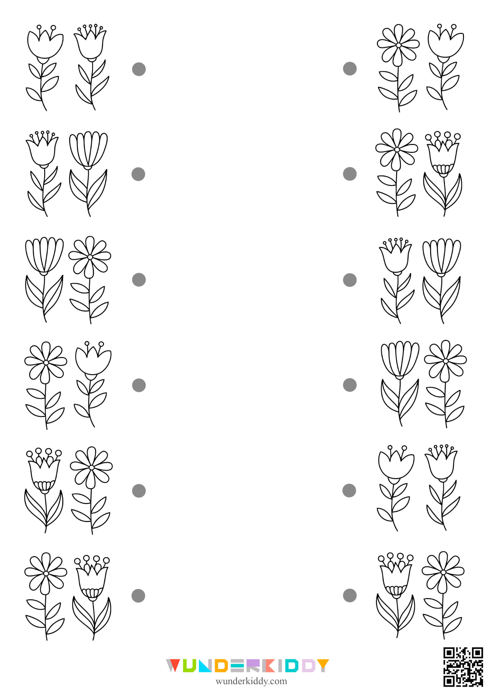 Spring Flowers: Visual Discrimination Worksheets - Image 4