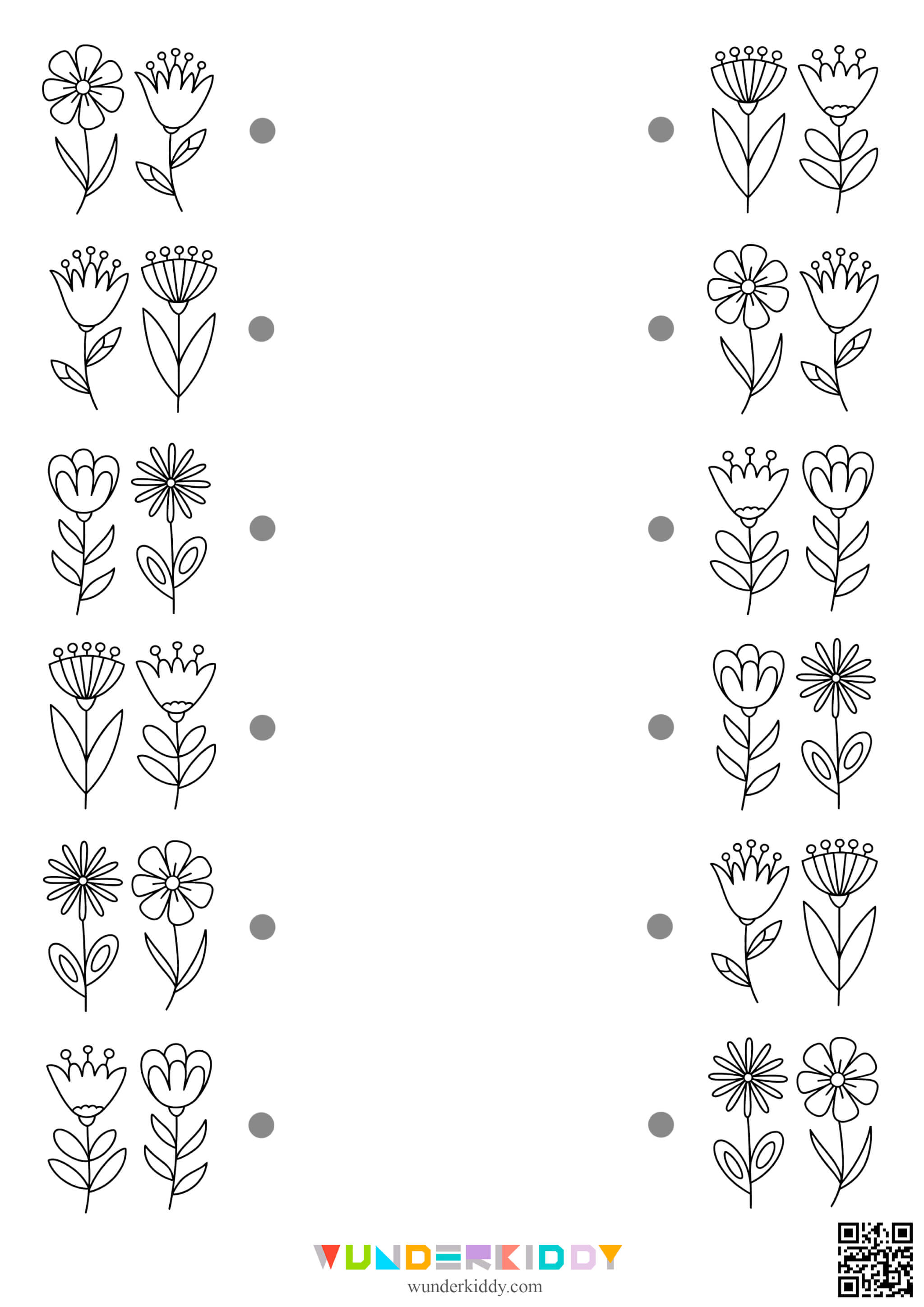 Spring Flowers: Visual Discrimination Worksheets - Image 5