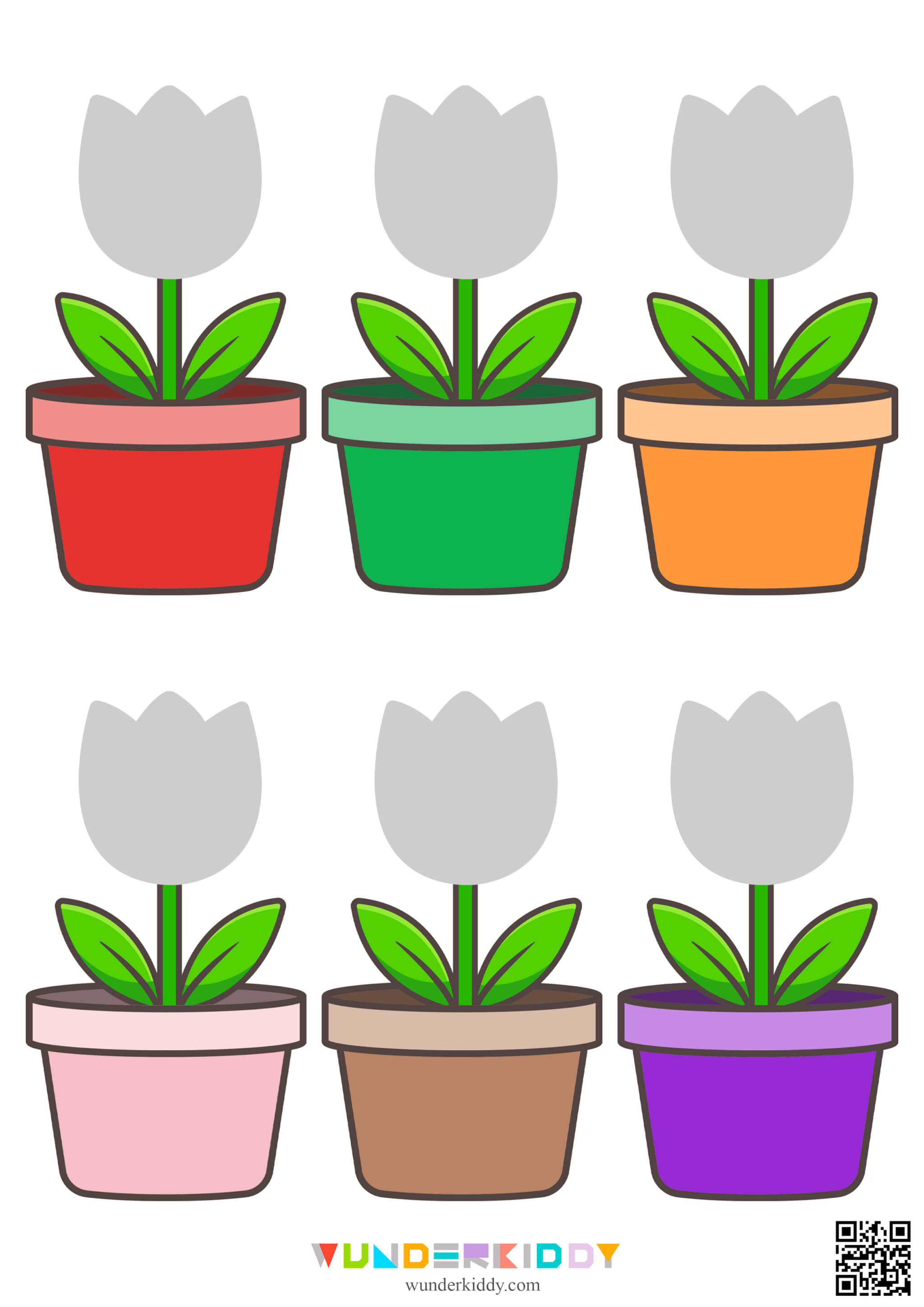 Spring Garden: Match the Colors Worksheet - Image 2