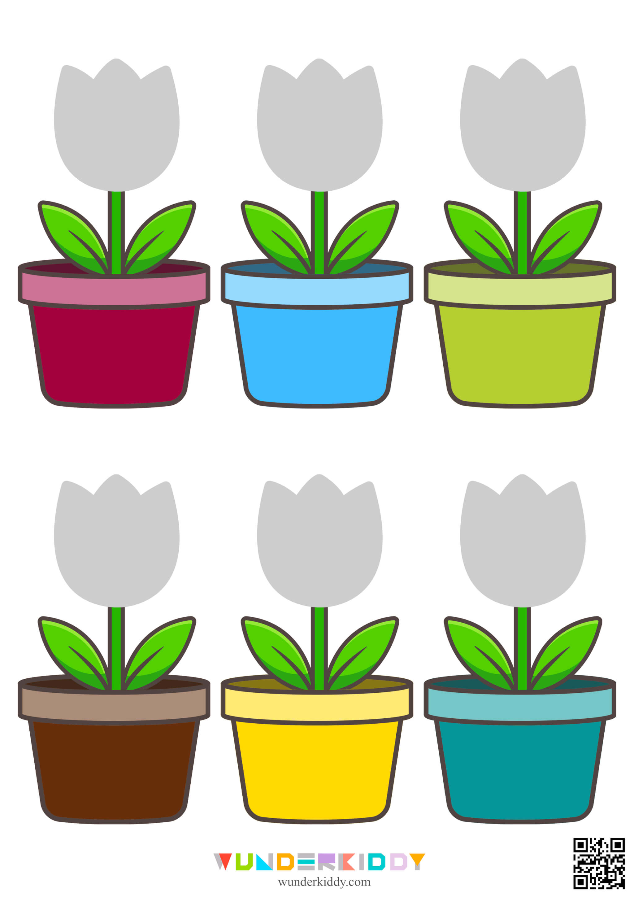 Spring Garden: Match the Colors Worksheet - Image 4