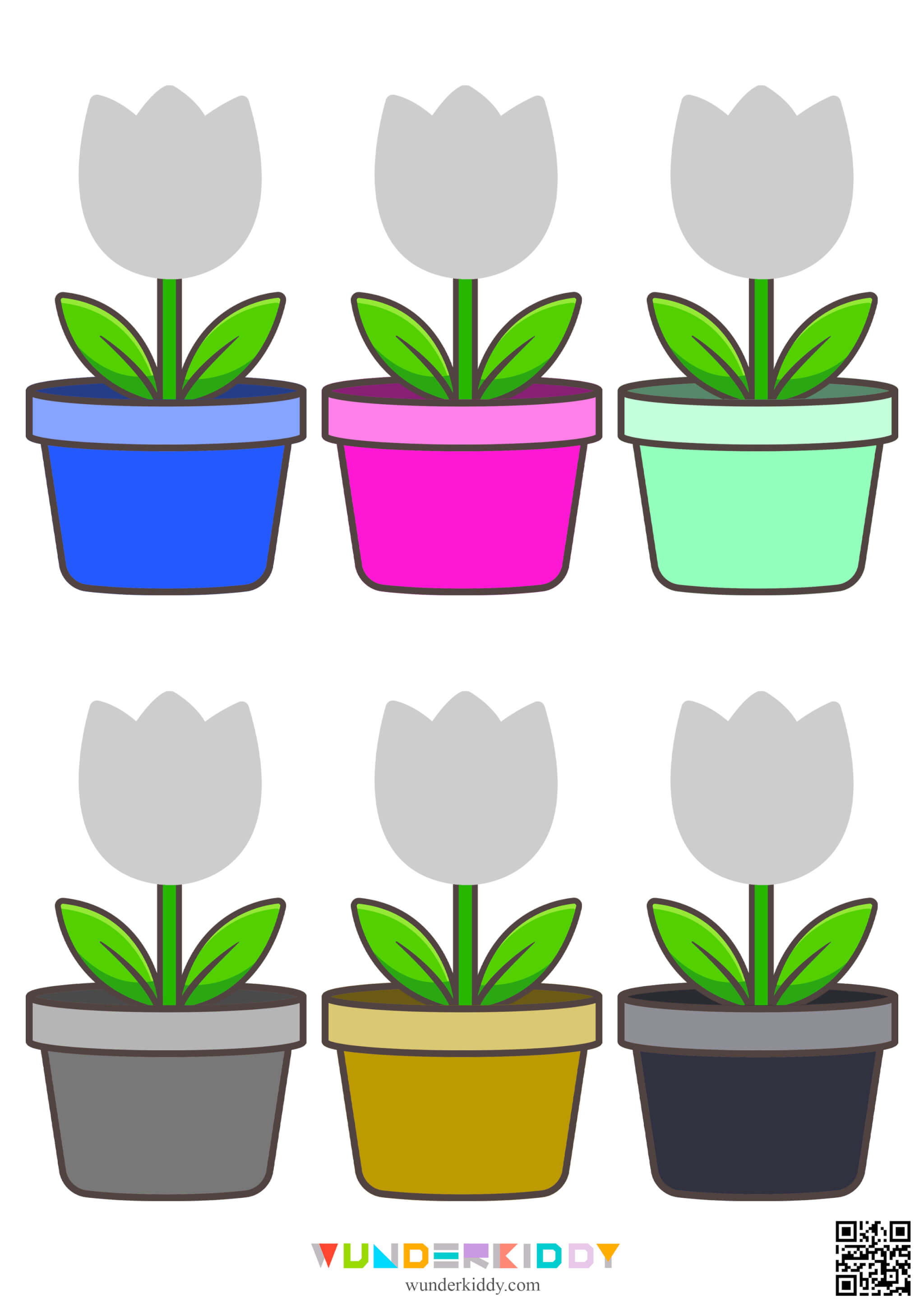 Spring Garden: Match the Colors Worksheet - Image 5