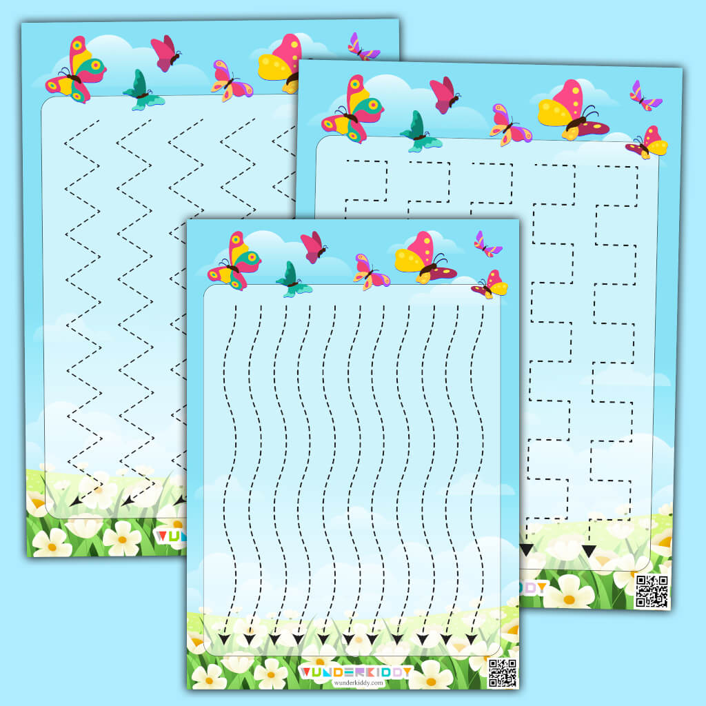 Printable Spring Themed Tracing Lines Pre Writing Worksheets 9787