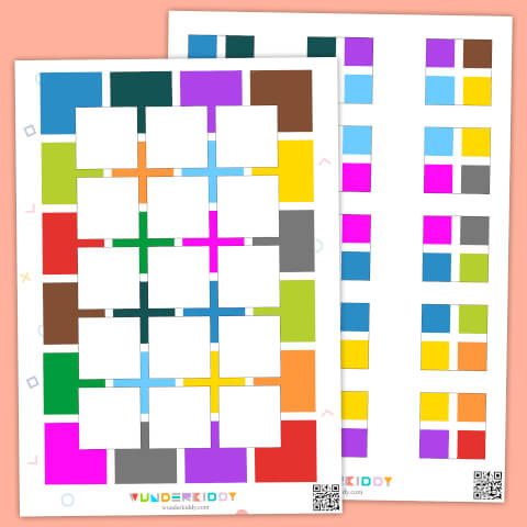 Activité de puzzle sur les carrés colorés - Image 2