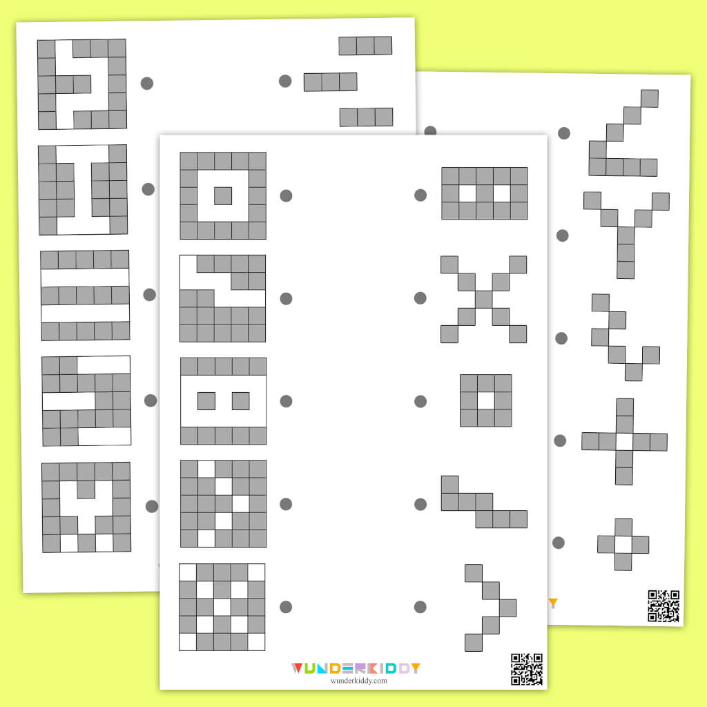 Printable Square Puzzle Logic Worksheets for Preschoolers