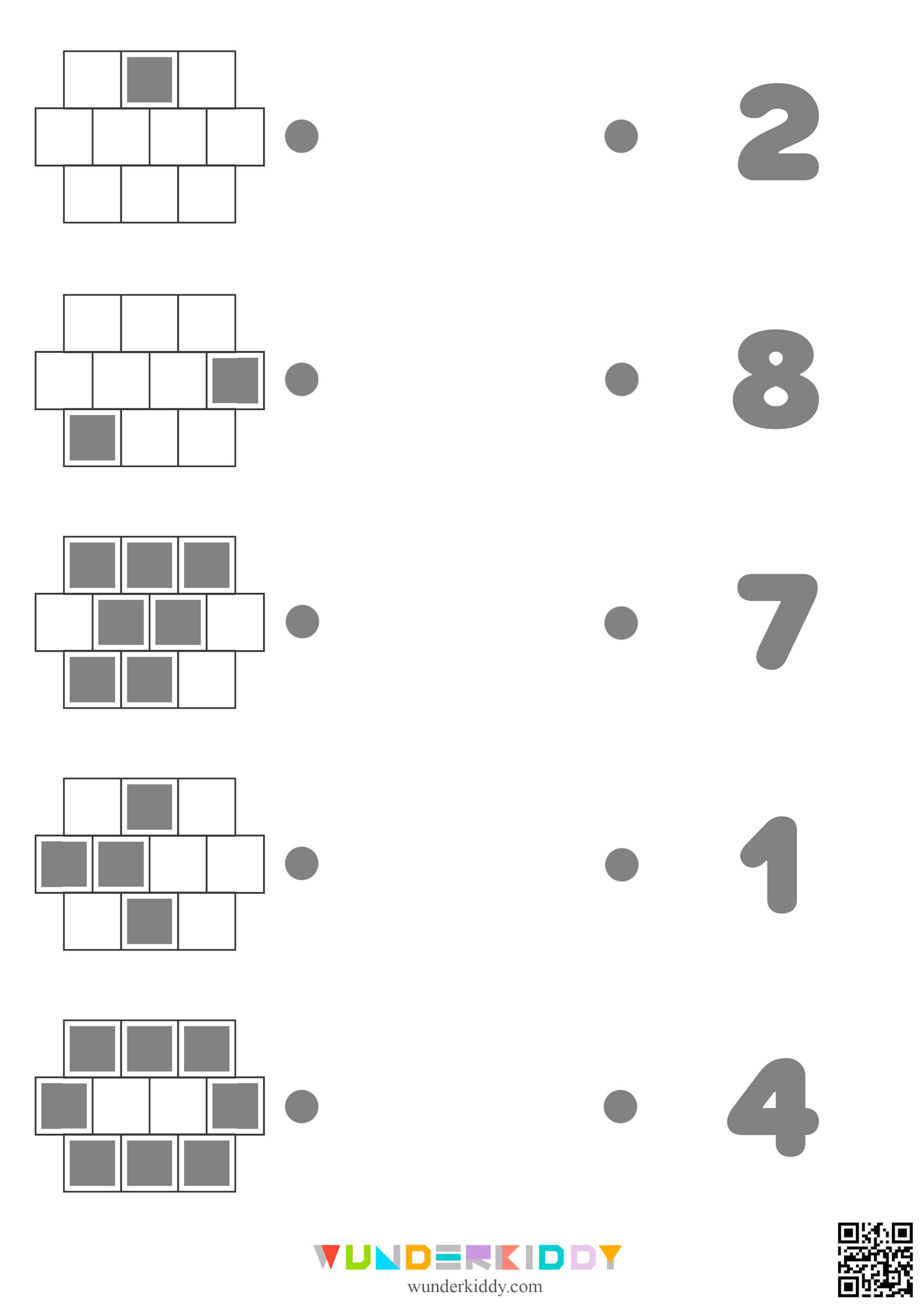 Fiches d’activité de comptage de carrés pour les enfants - Image 3