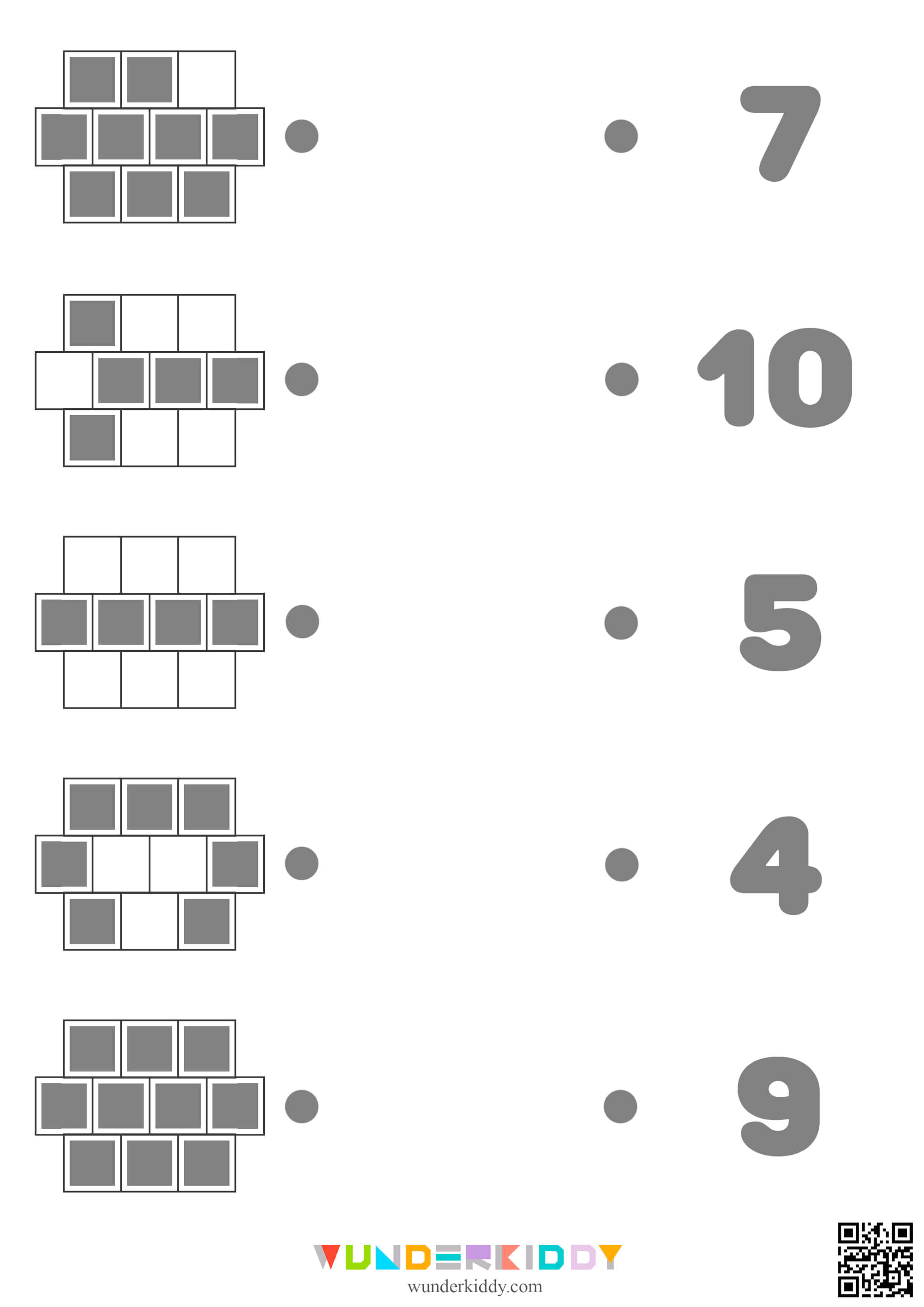 Fiches d’activité de comptage de carrés pour les enfants - Image 7