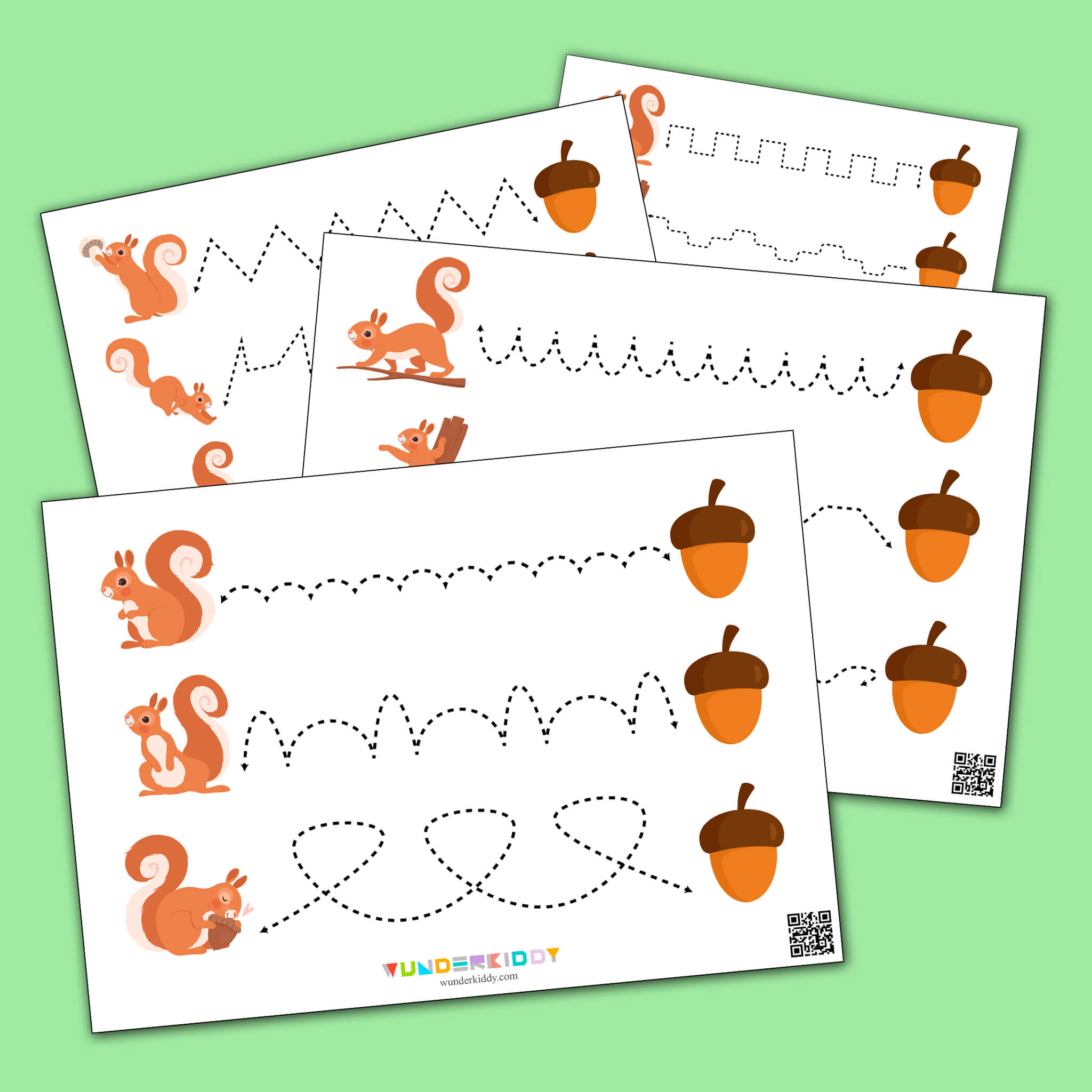 Worksheets «Squirrel and acorn»