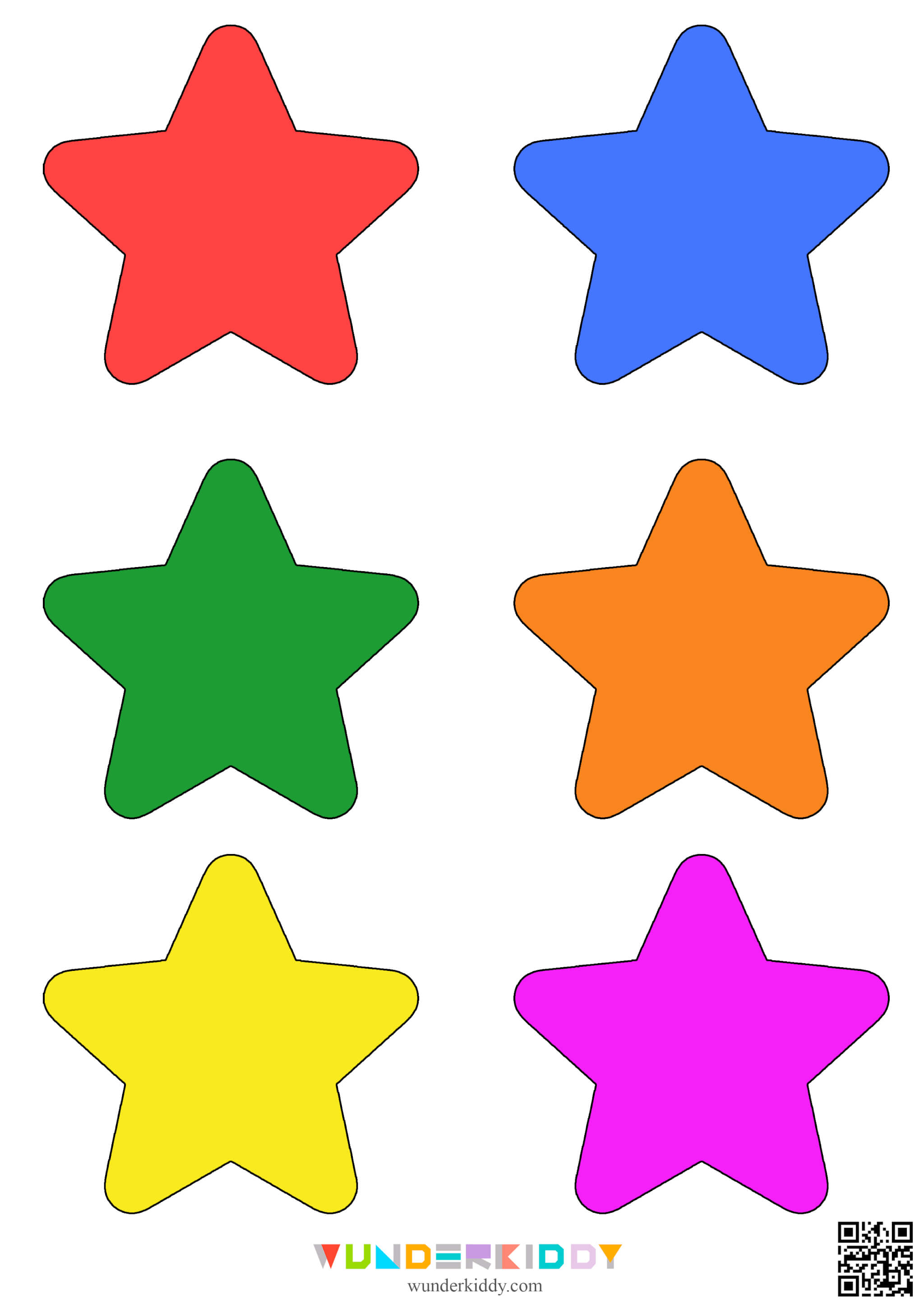 Star Cutouts Printable Craft Template for Kinderfarten