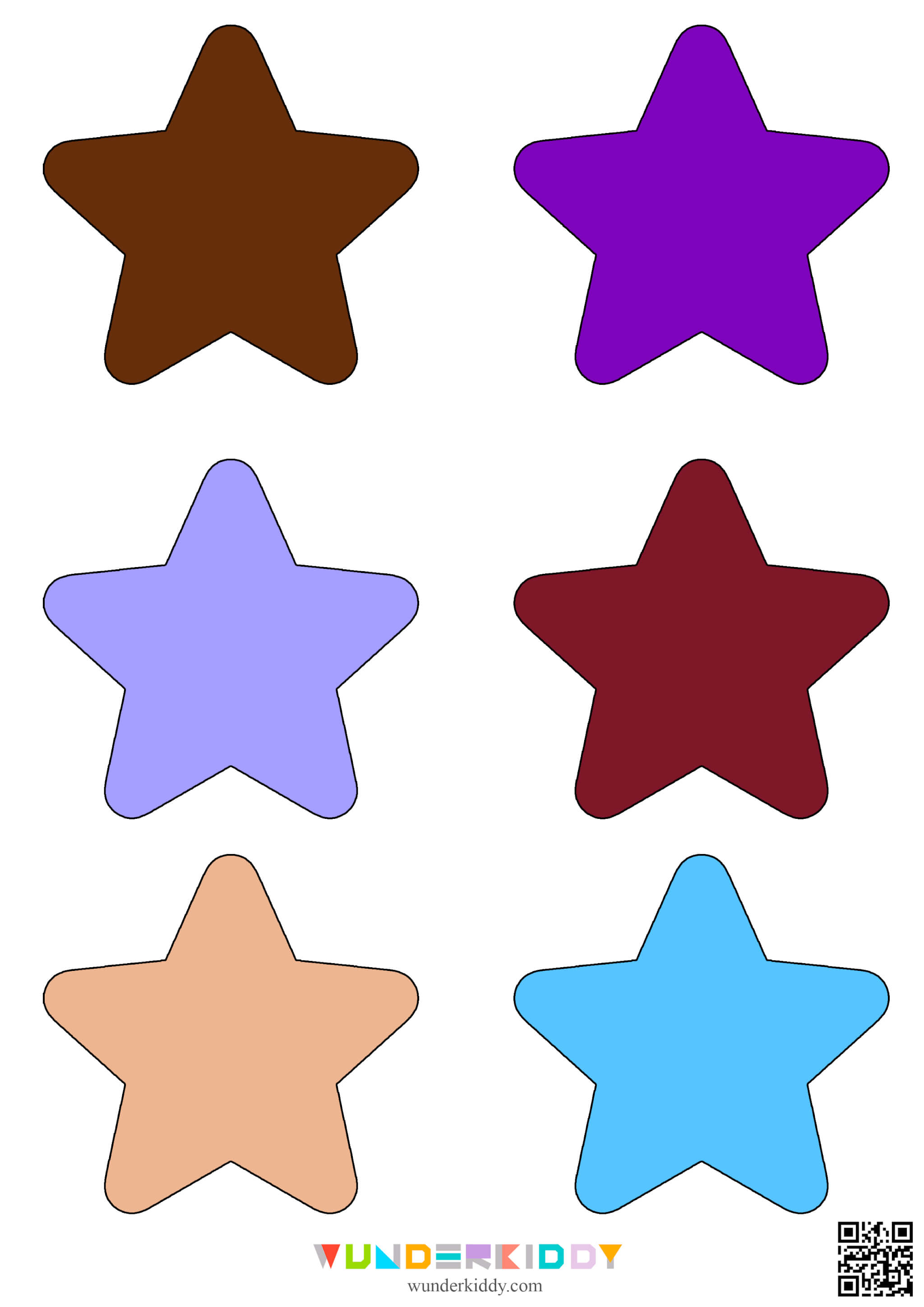 Star Cutouts Printable Craft Template for Kinderfarten