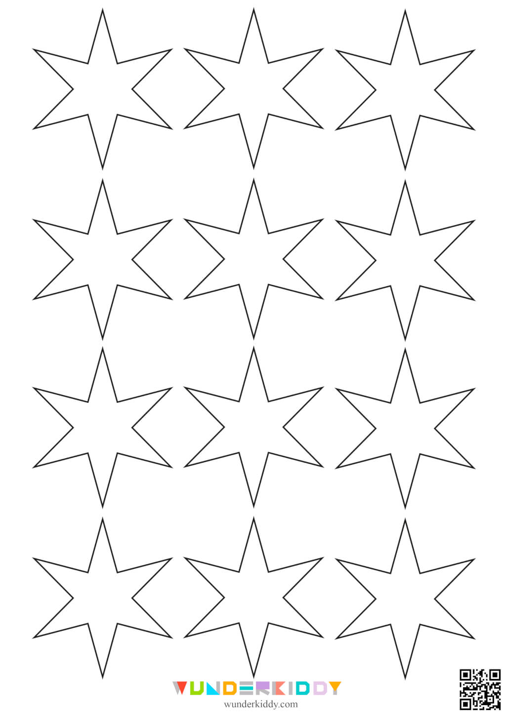 Printable Star Templates for Free in Small, Medium or Large Sizes