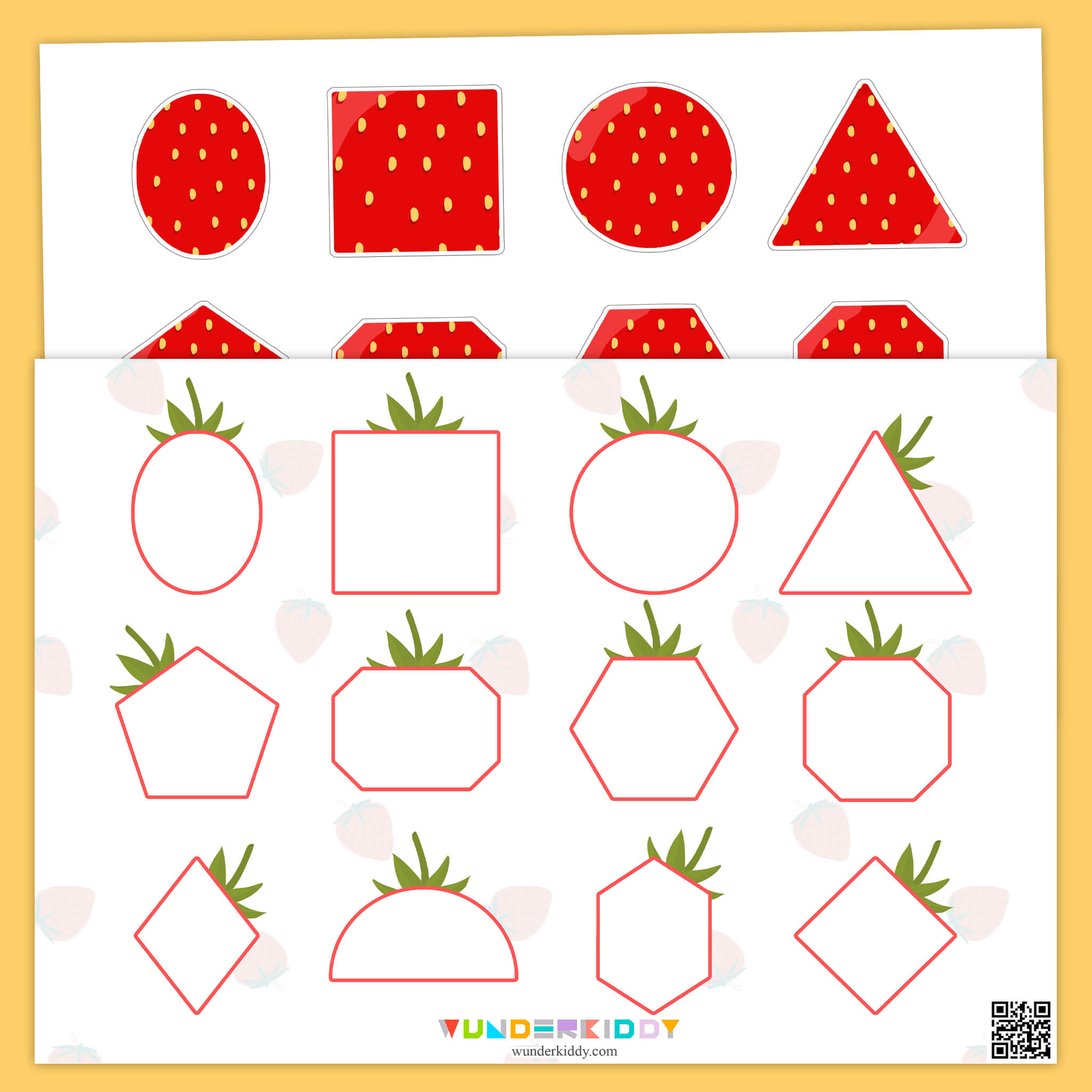 Summer Strawberry Geometry: Sort by Shape Activity